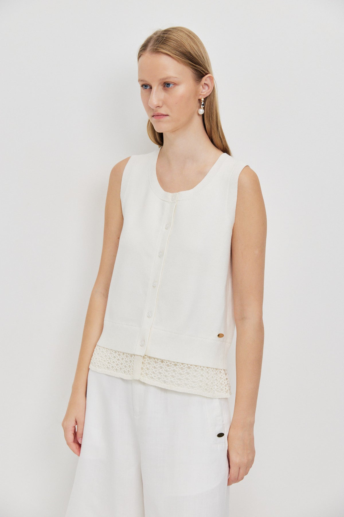 LAYERED-LOOK KNITTED TOP