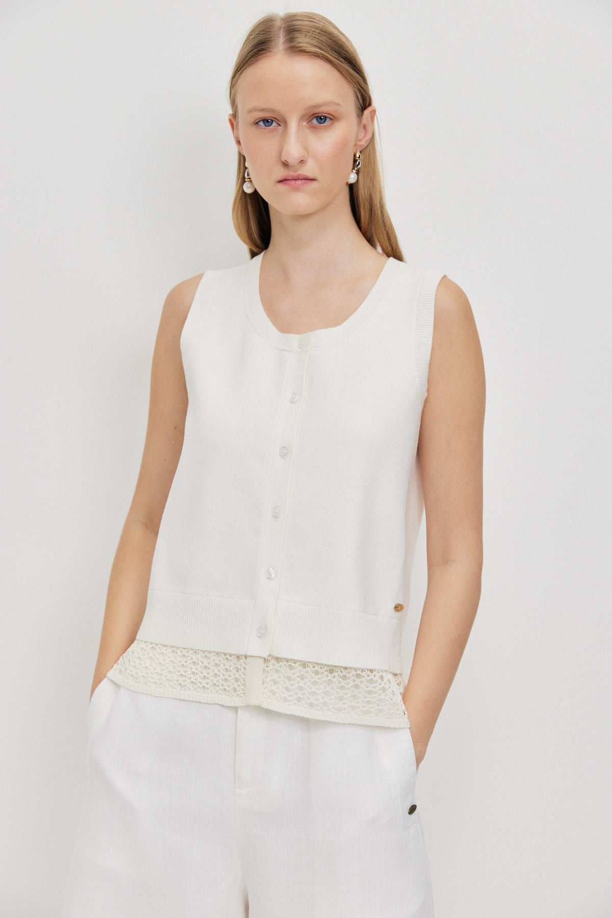 LAYERED-LOOK KNITTED TOP