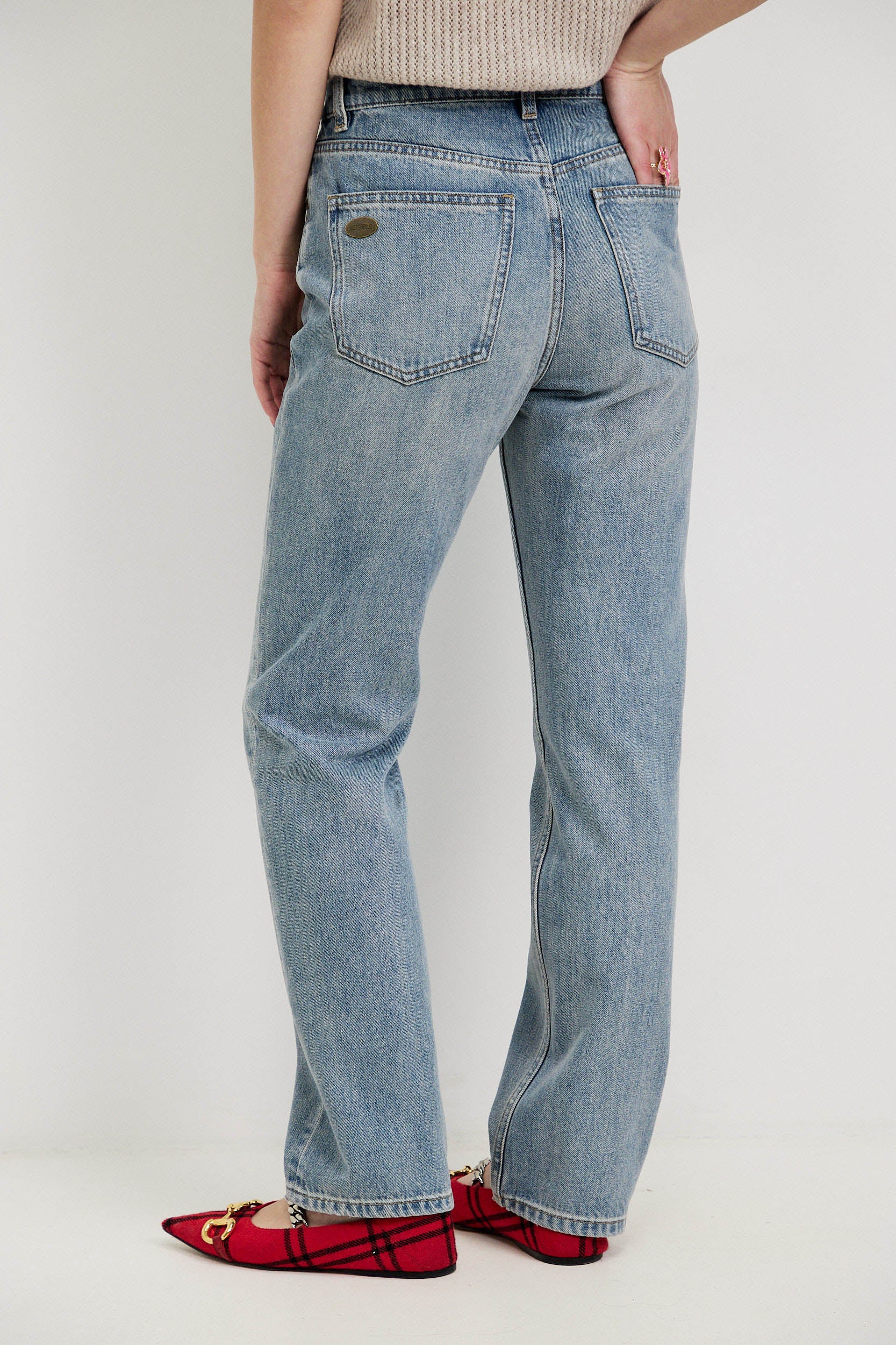 NO. 100 HIGH WAISTED STRAIGHT SLIM JEANS