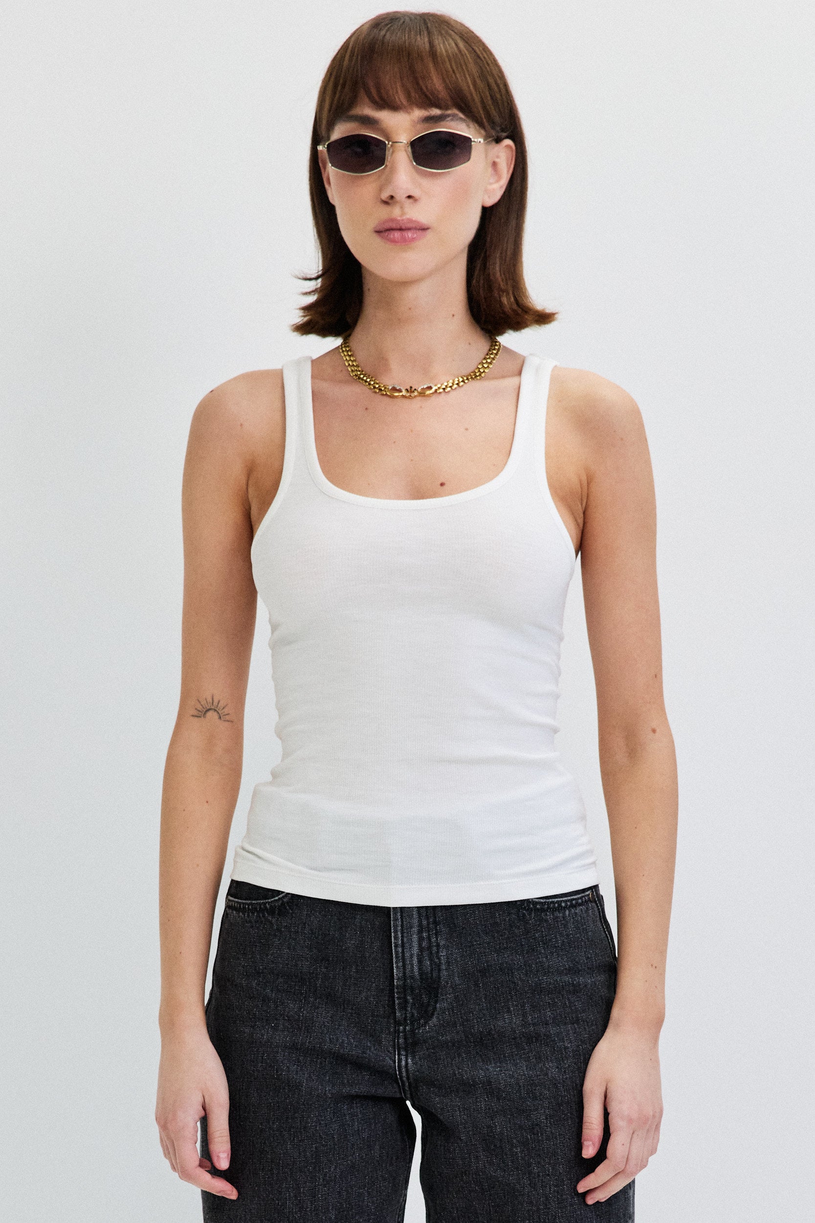 COTTON VISCOSE TANK TOP