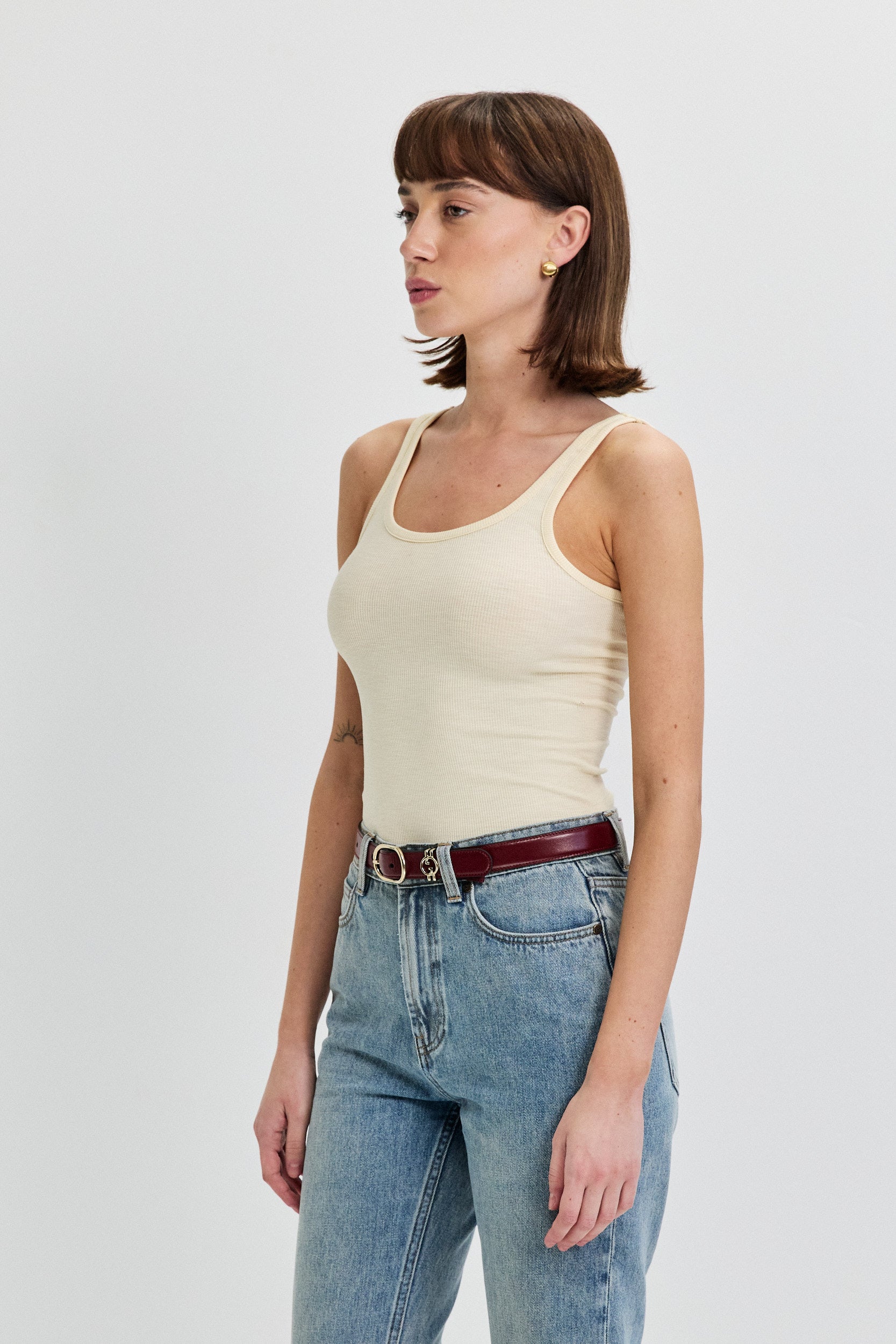 COTTON VISCOSE TANK TOP