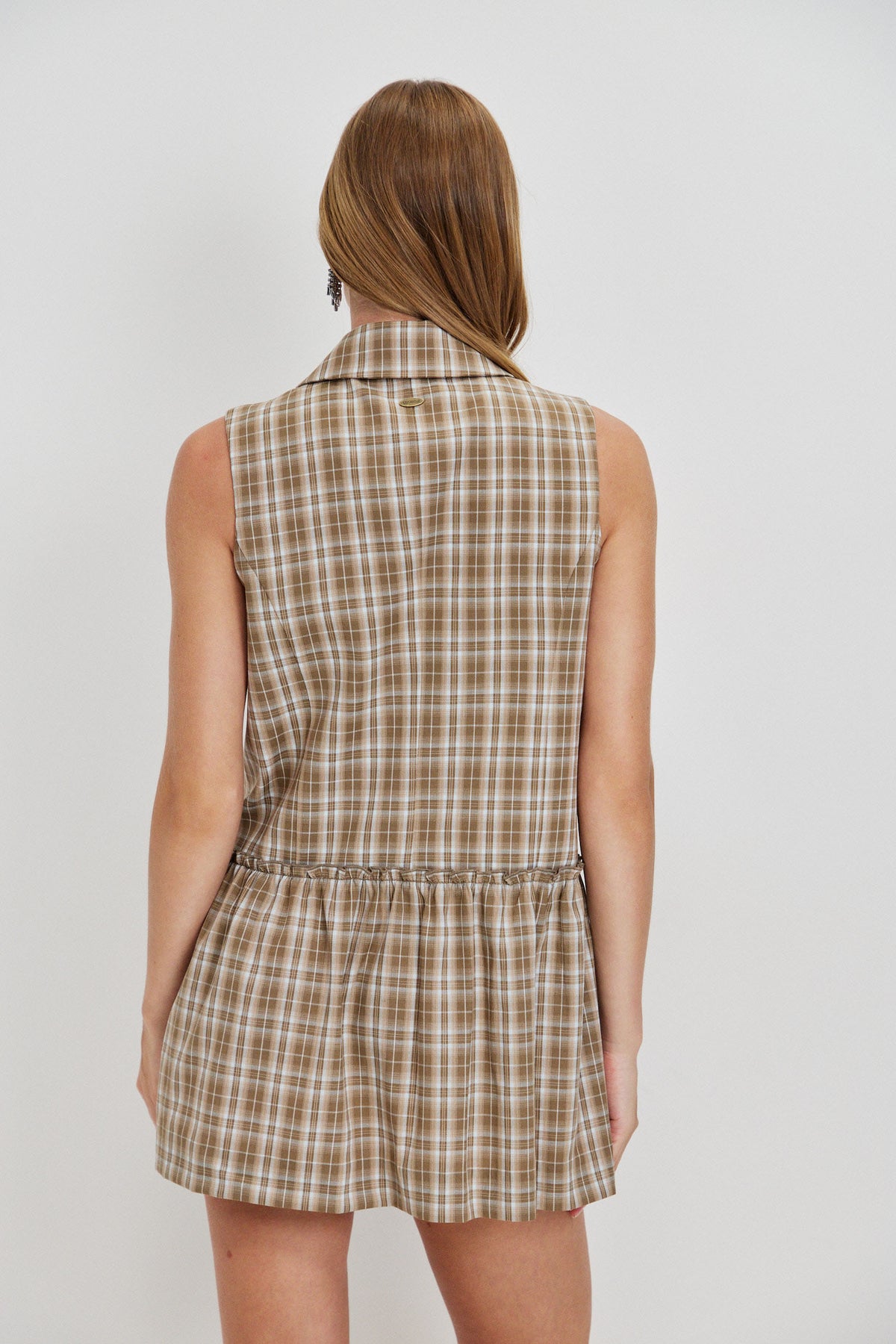 BUTTONED TAILORED MINI DRESS