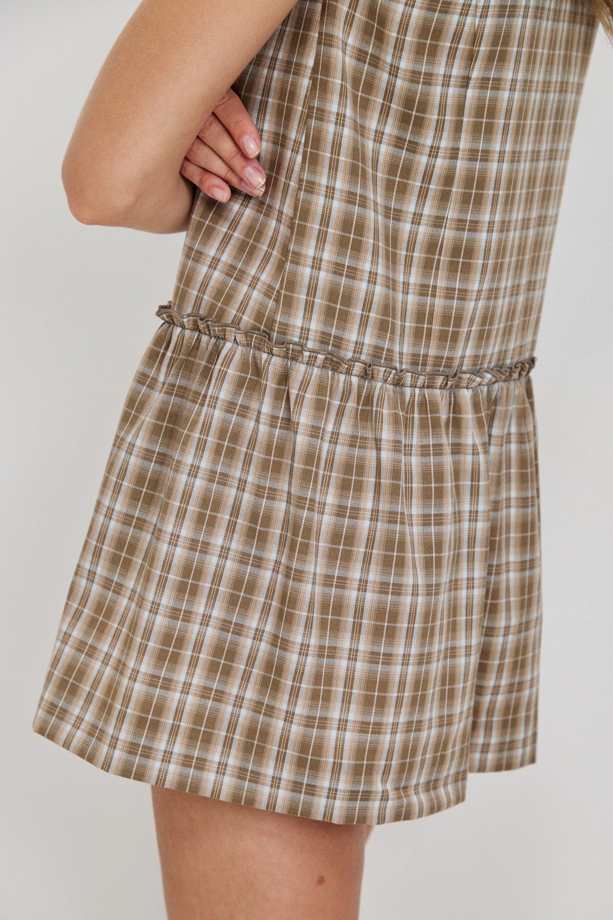 BUTTONED TAILORED MINI DRESS