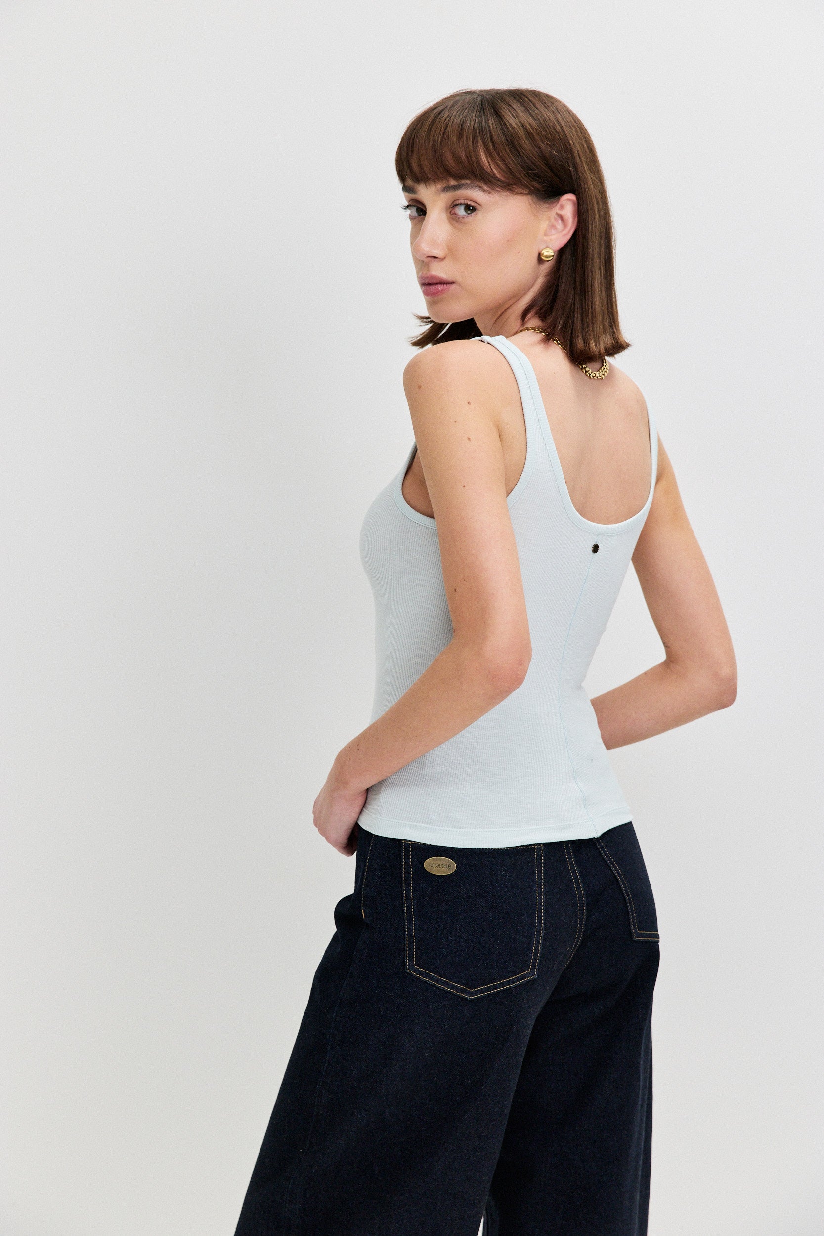 COTTON VISCOSE TANK TOP