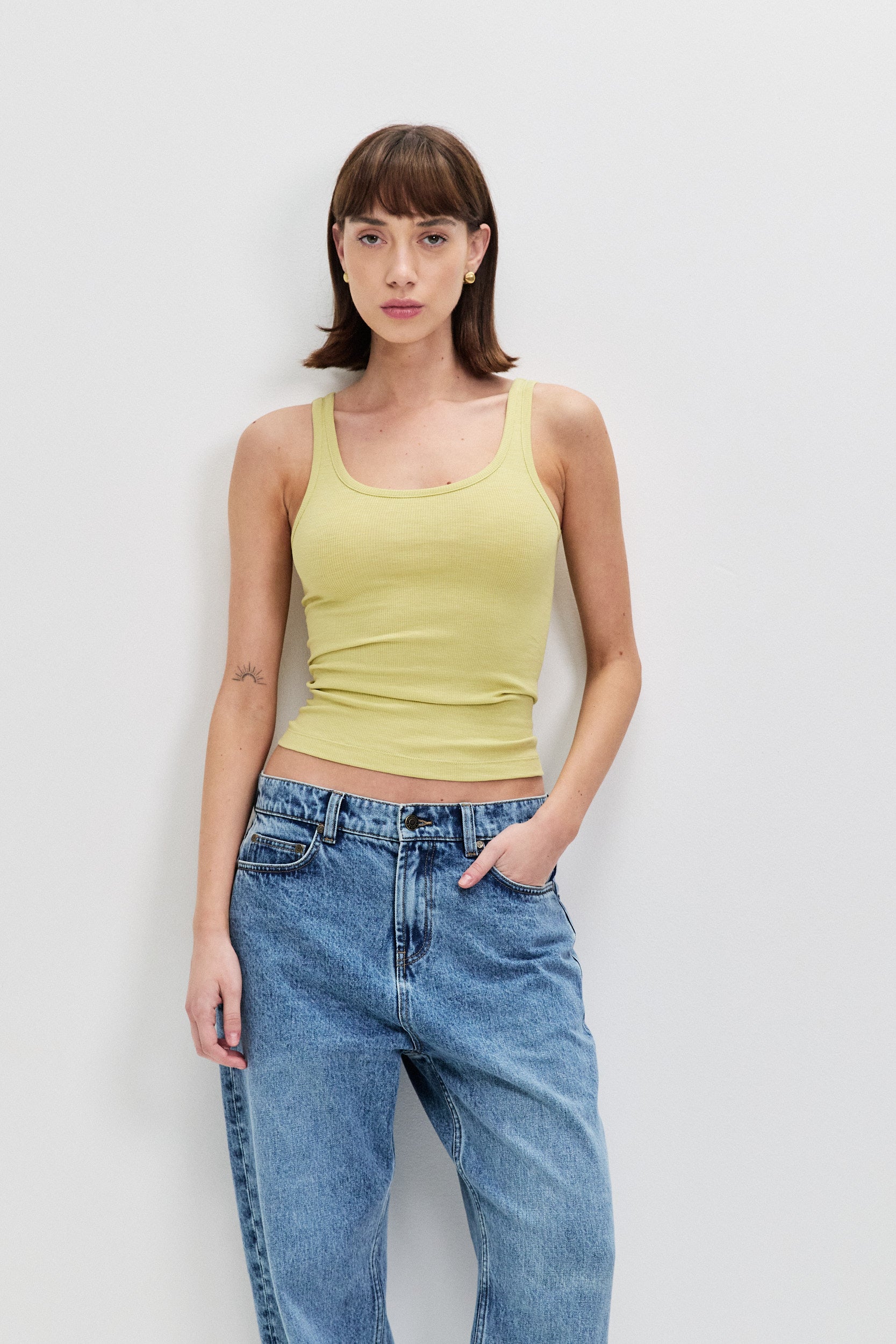 COTTON VISCOSE TANK TOP