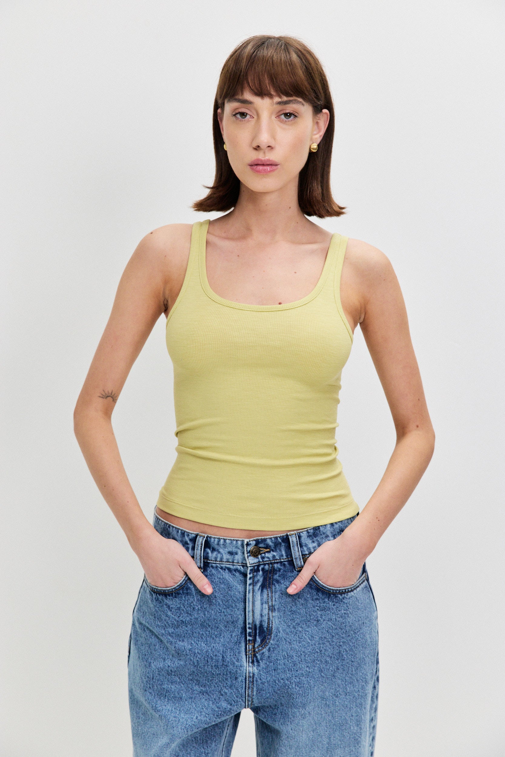 COTTON VISCOSE TANK TOP