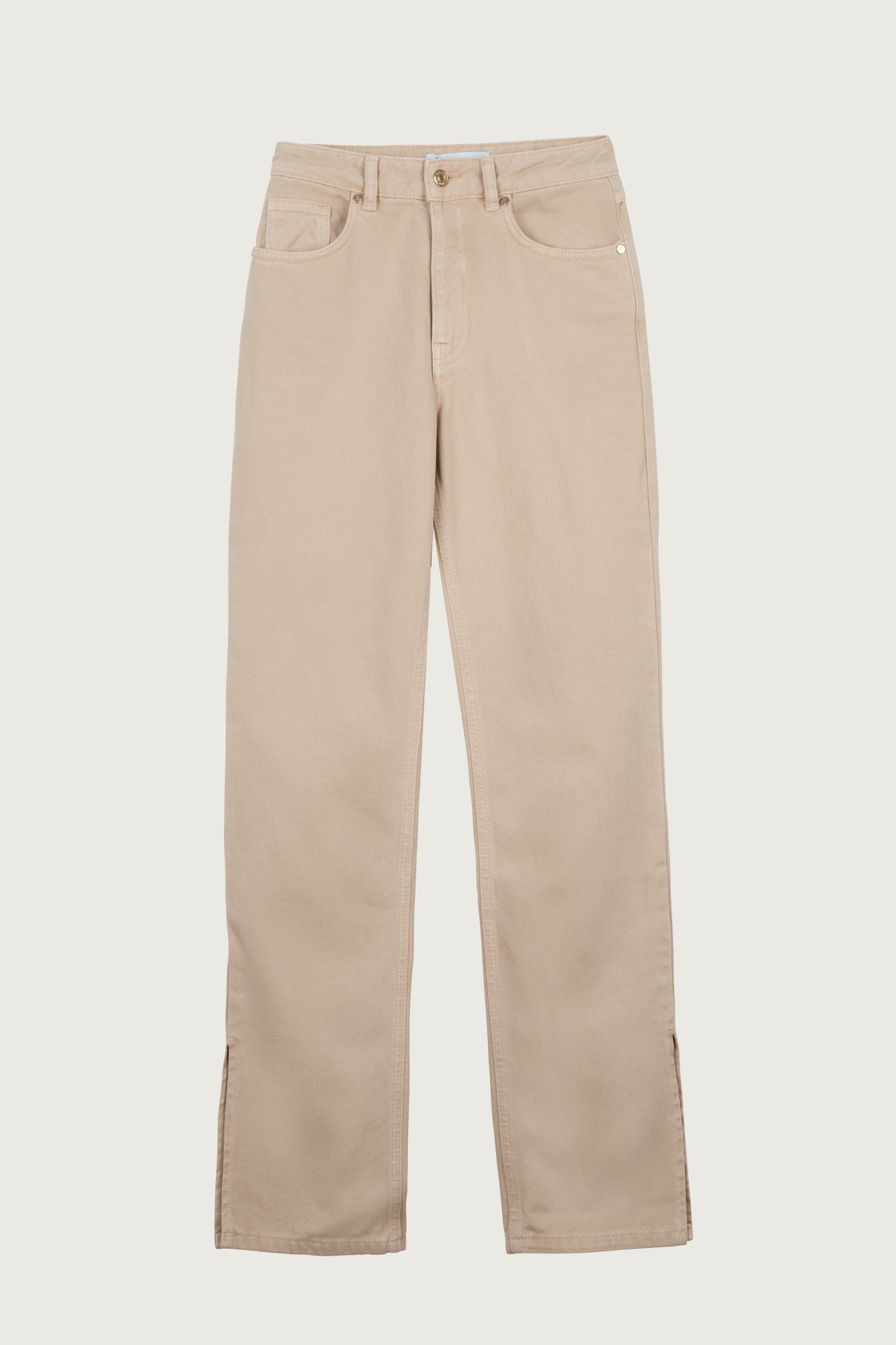 HIGH WAIST LEG SLIT DENIM