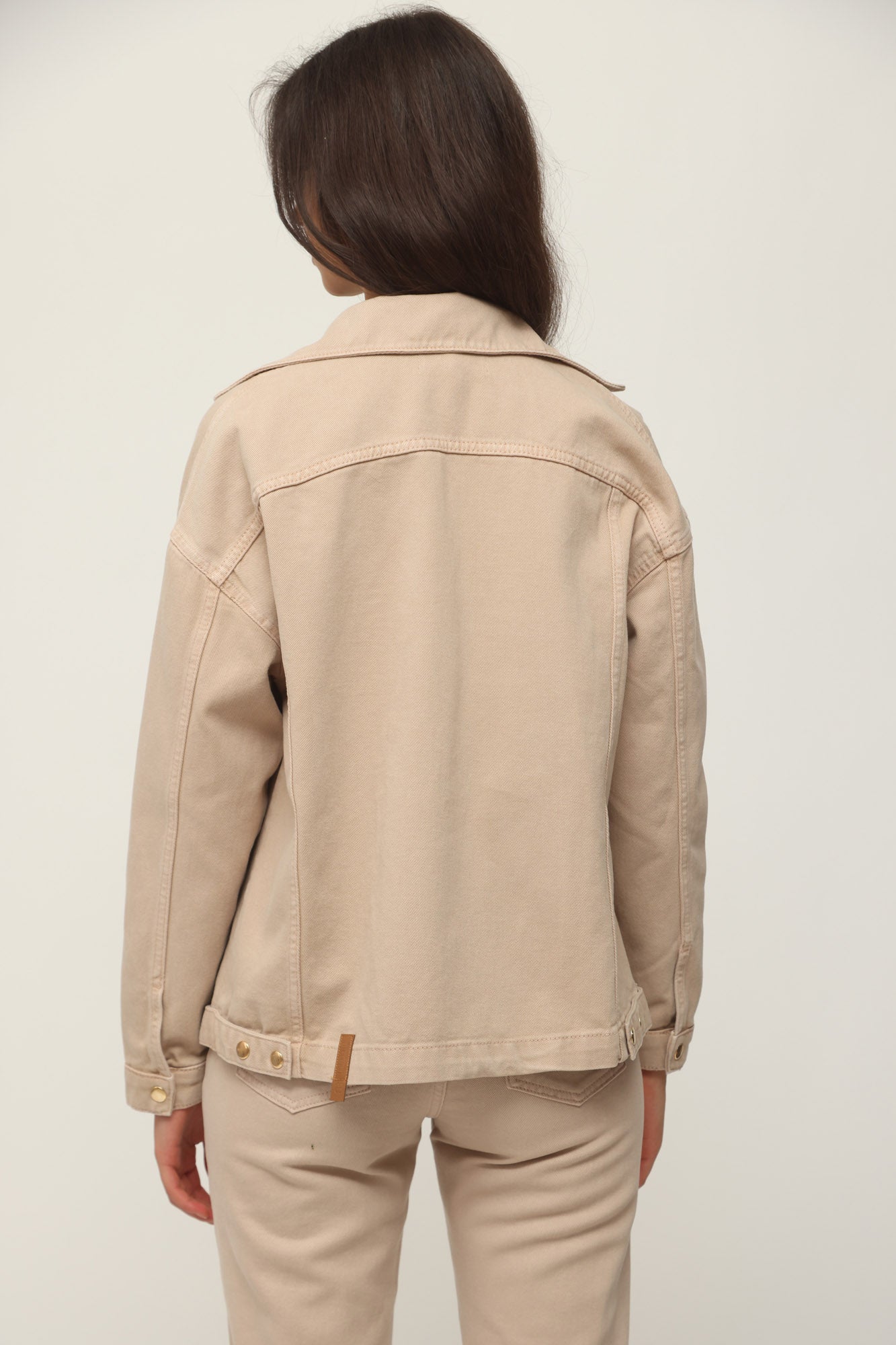 DENIM JACKET HIDDEN SNAPS