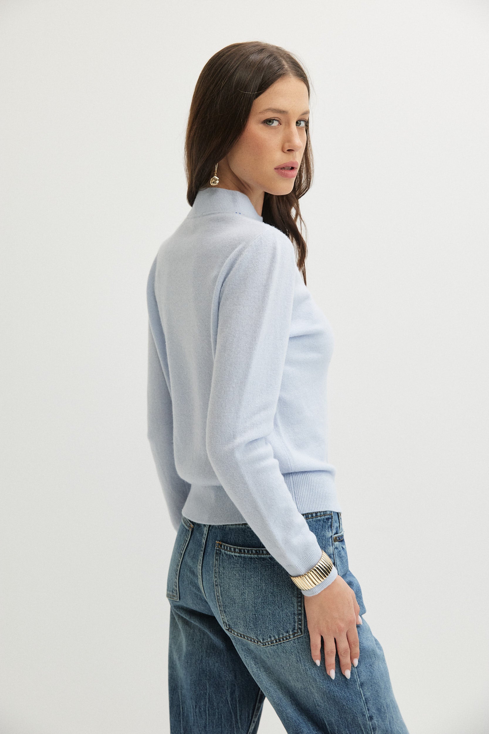 THIN WOOL FLOWER EMB KNITWEAR