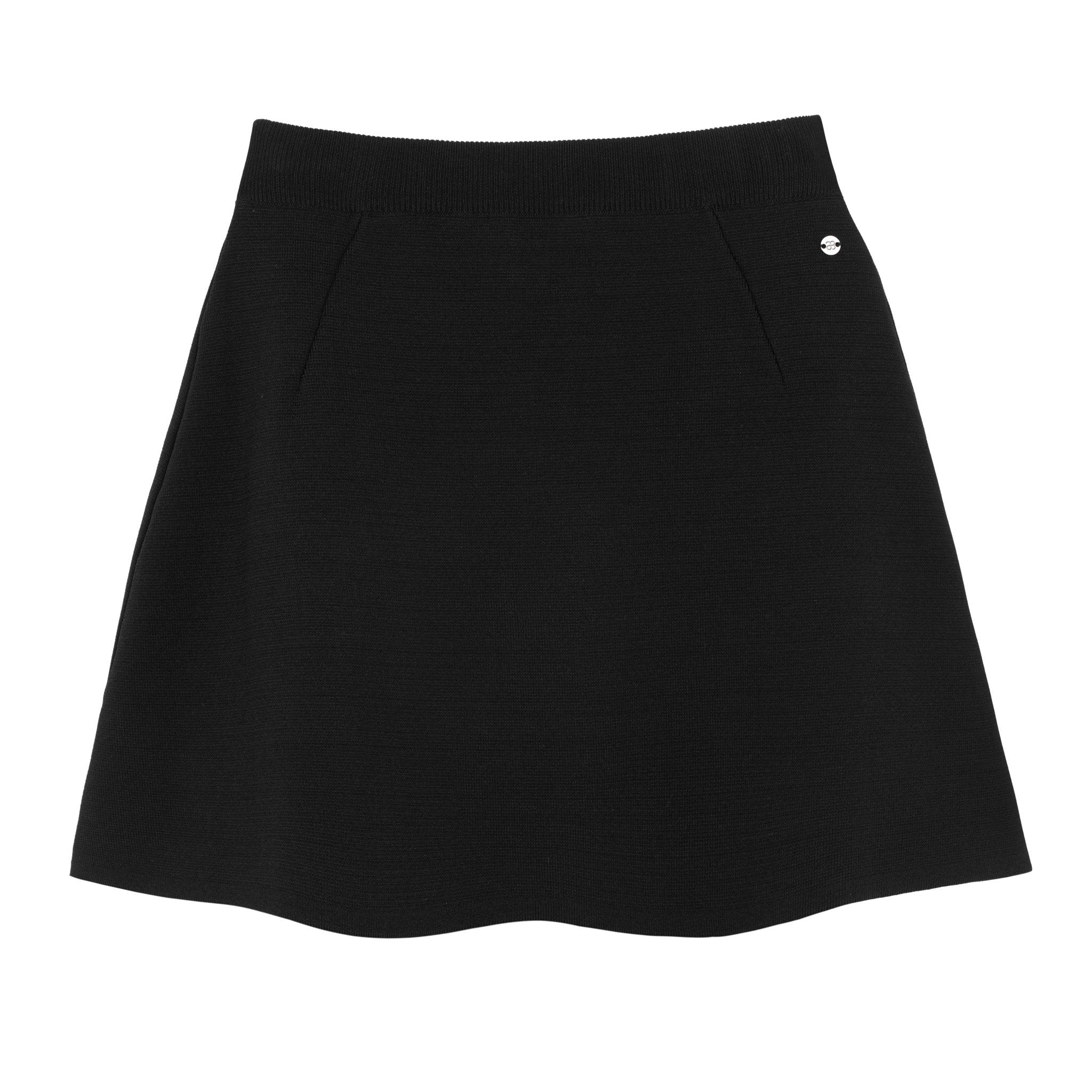 knit mini skirt black