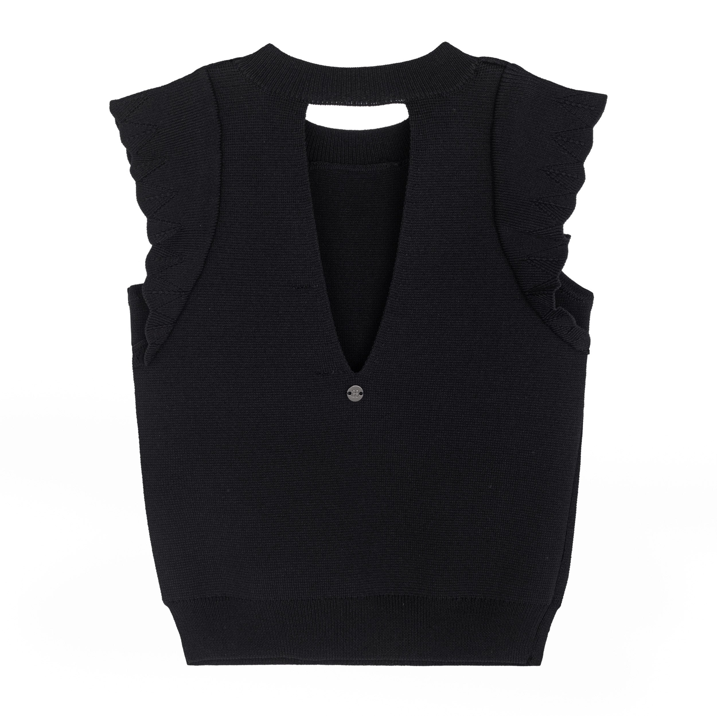 knitted top-black
