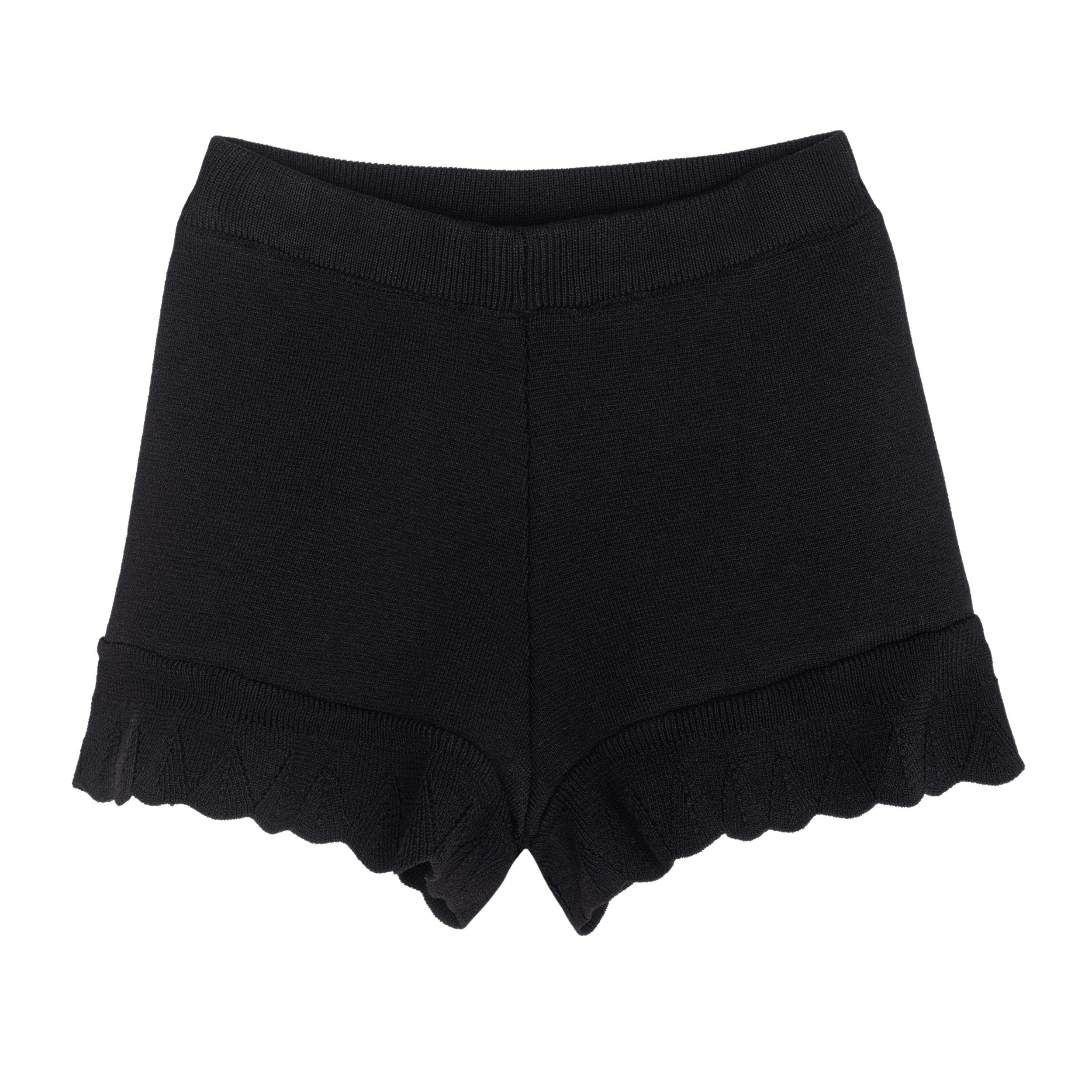 knitted pants-black