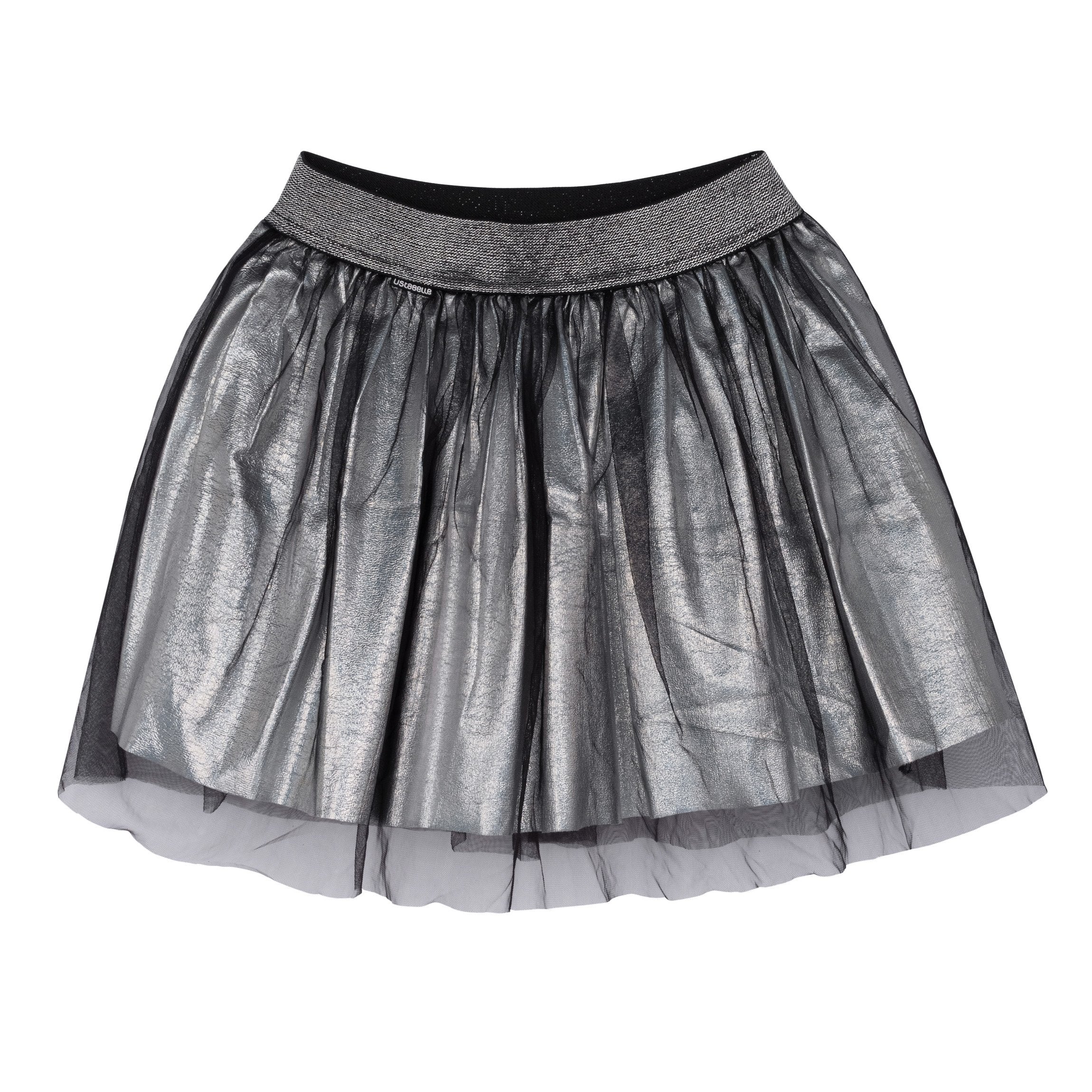 silver mini skirt