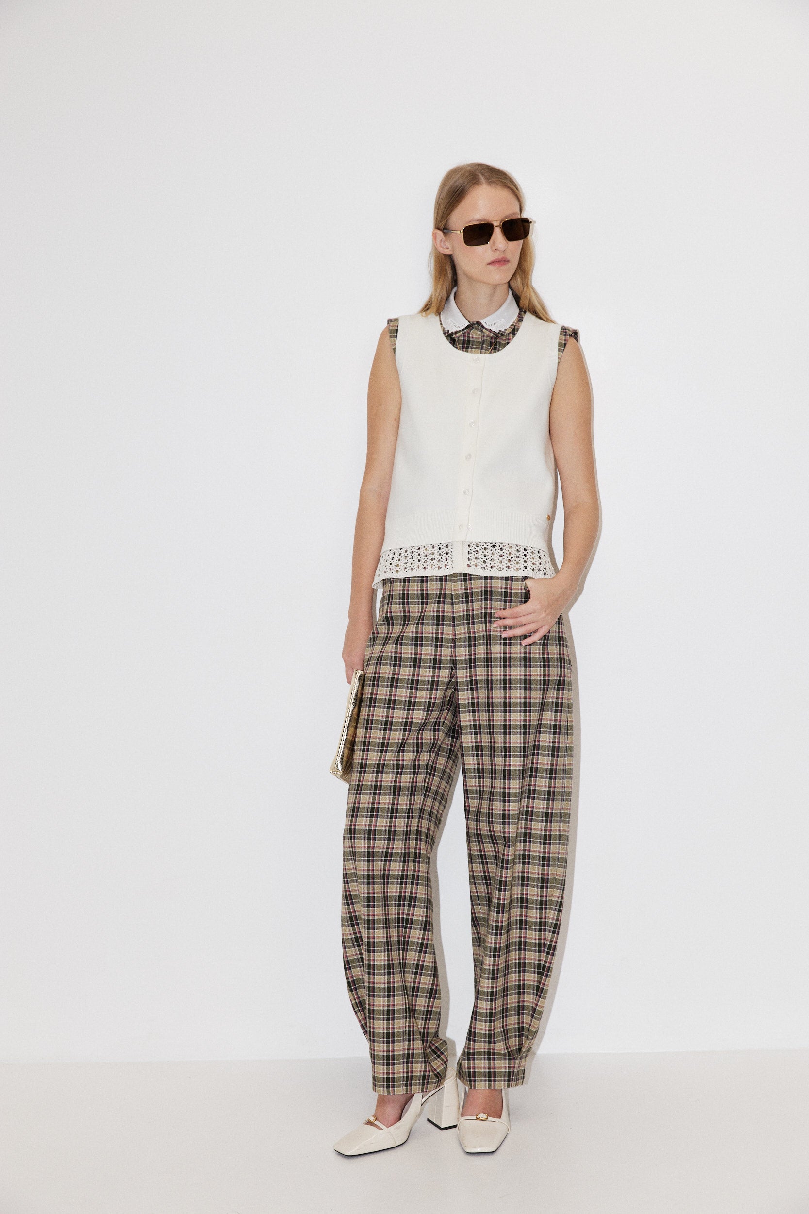 LAYERED-LOOK KNITTED TOP
