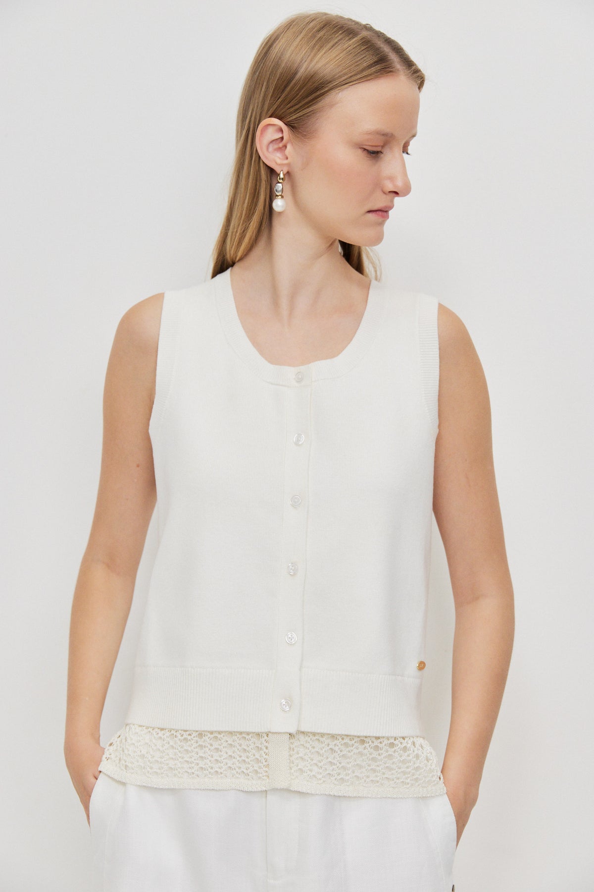 LAYERED-LOOK KNITTED TOP