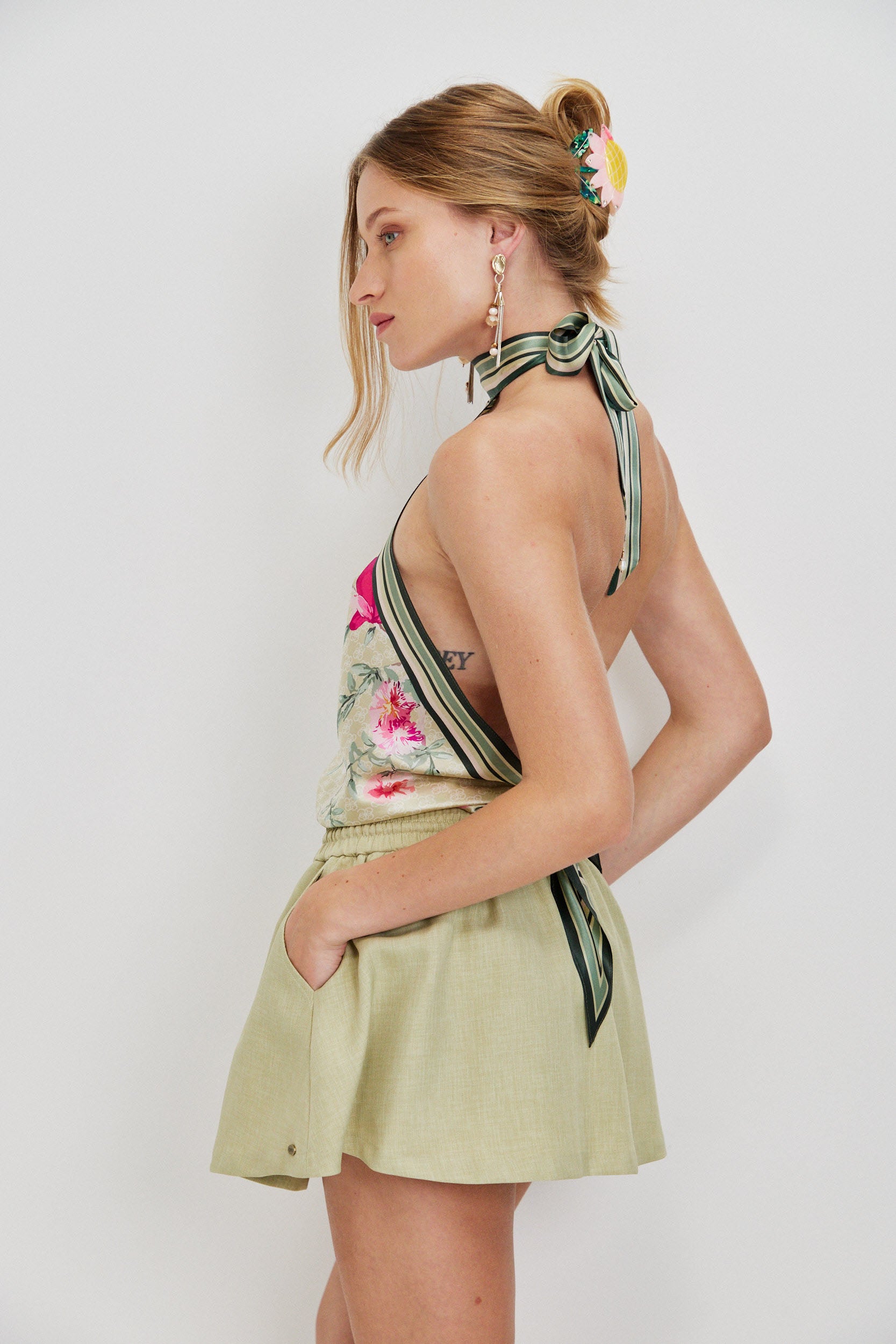 SILK HALTER TOP