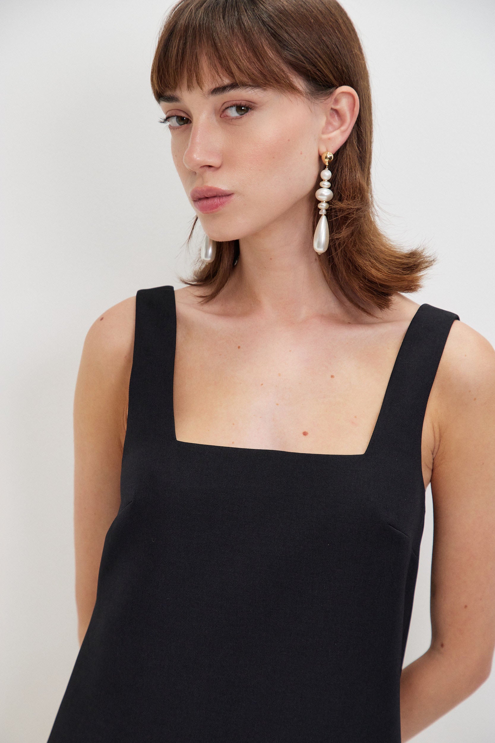 SQUARE NECKLINE MINI DRESS