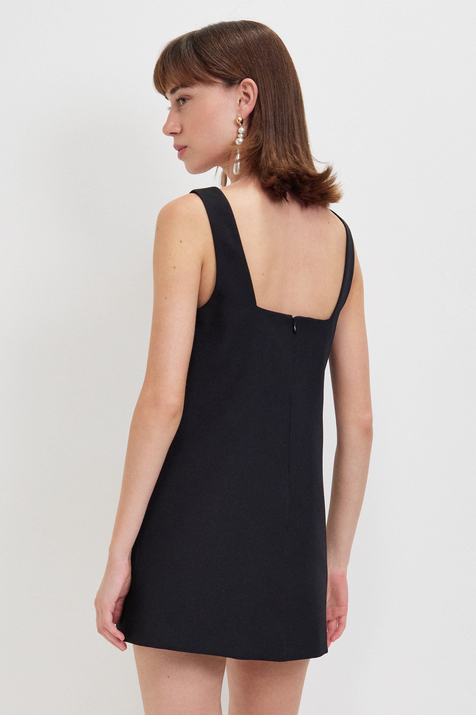 SQUARE NECKLINE MINI DRESS