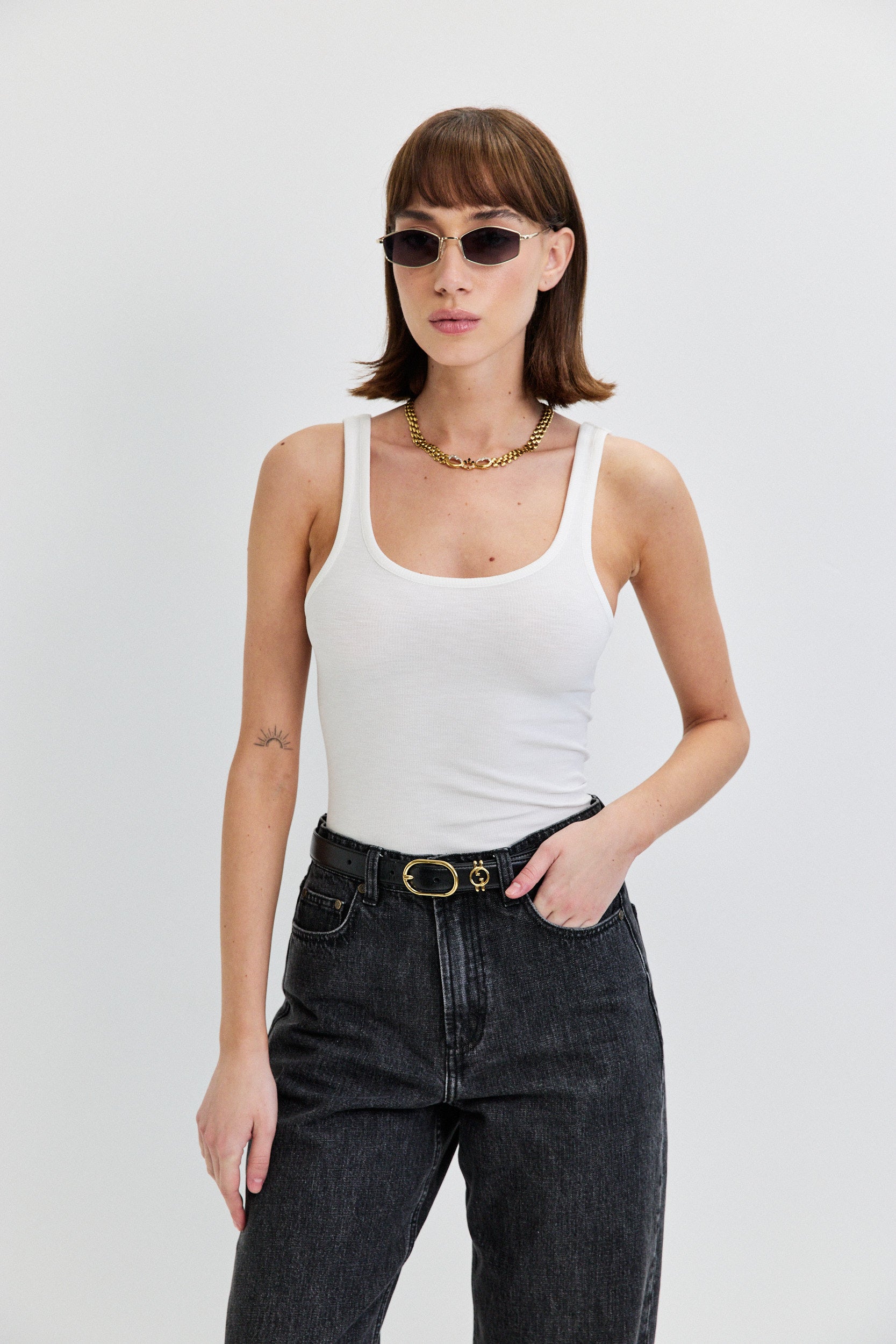 COTTON VISCOSE TANK TOP