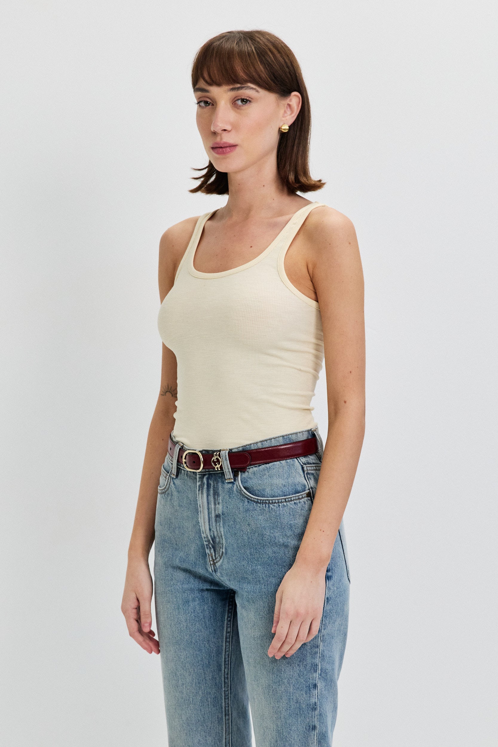 COTTON VISCOSE TANK TOP