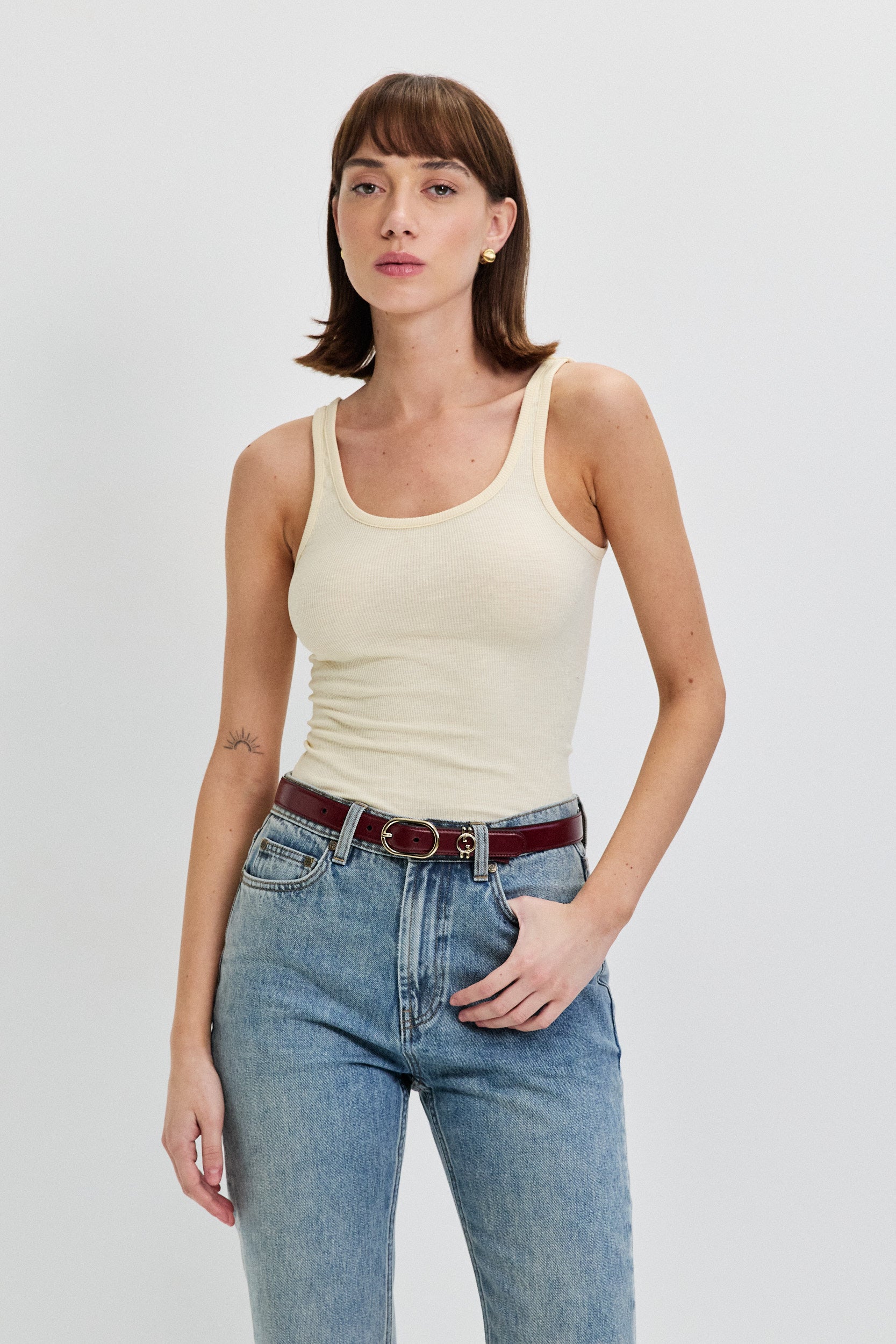 COTTON VISCOSE TANK TOP