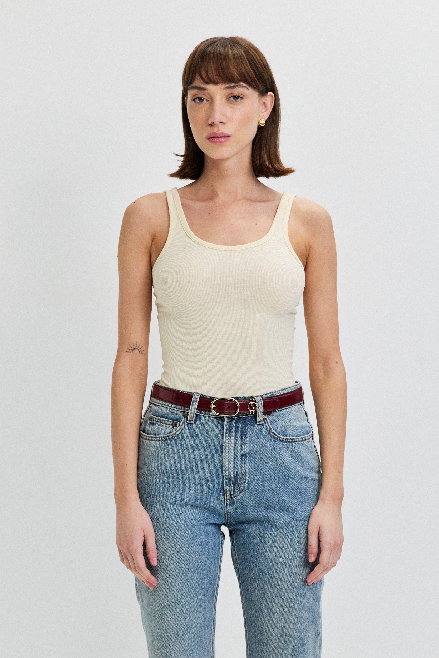 COTTON VISCOSE TANK TOP