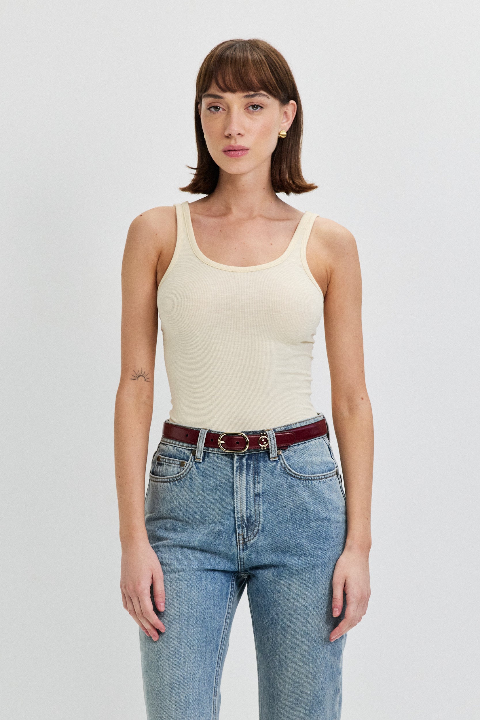 COTTON VISCOSE TANK TOP