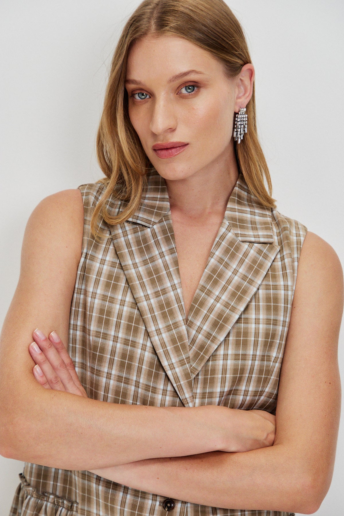 BUTTONED TAILORED MINI DRESS