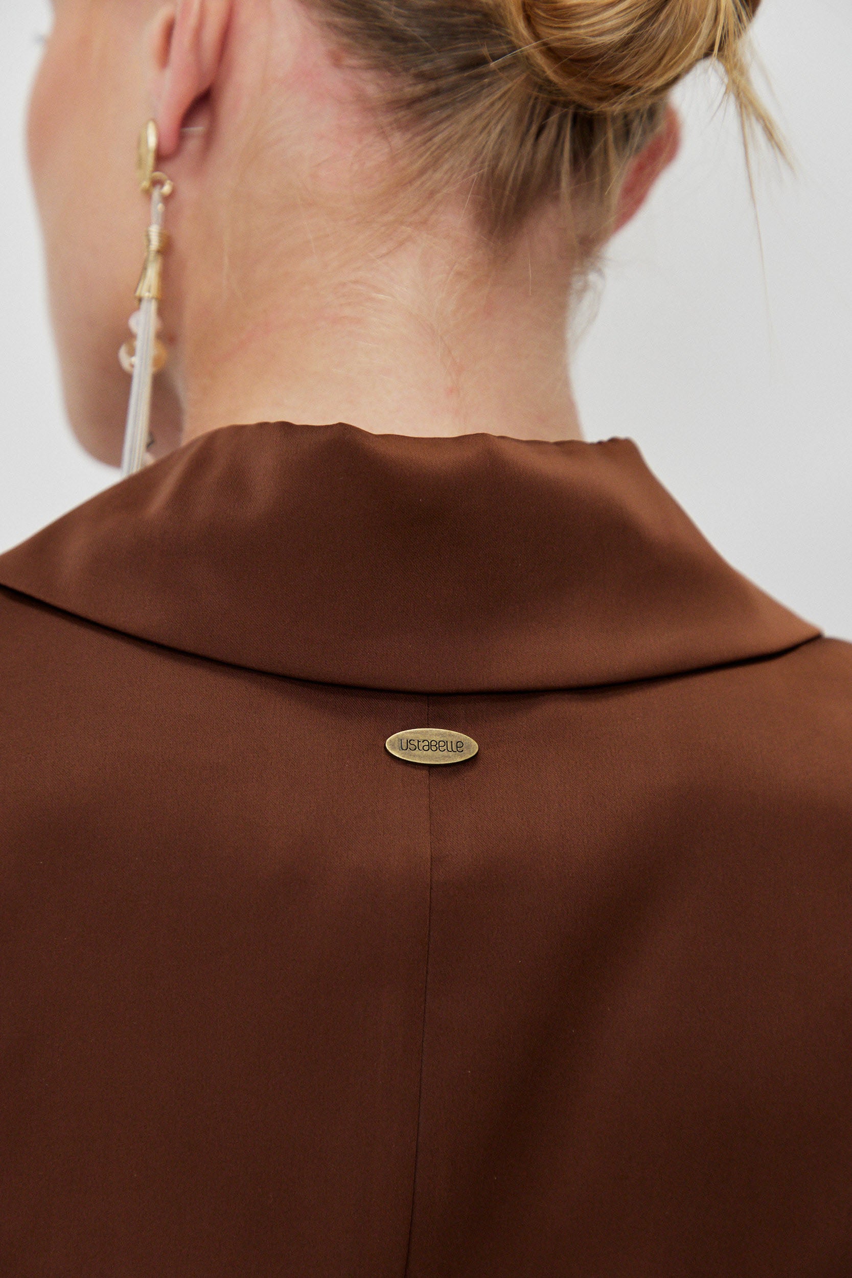 SATIN BUTTONED TAILORED MINI DRESS