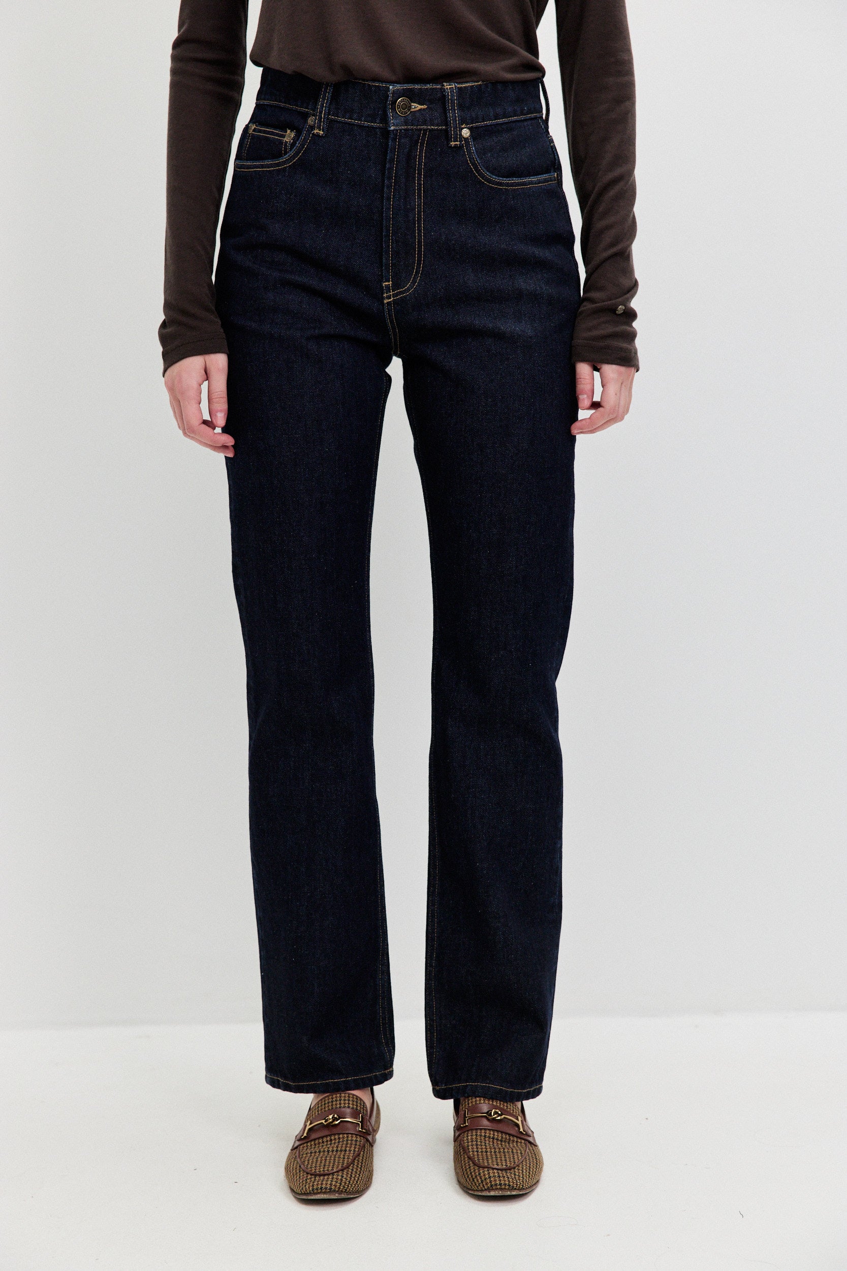 NO. 100 HIGH WAISTED STRAIGHT JEANS