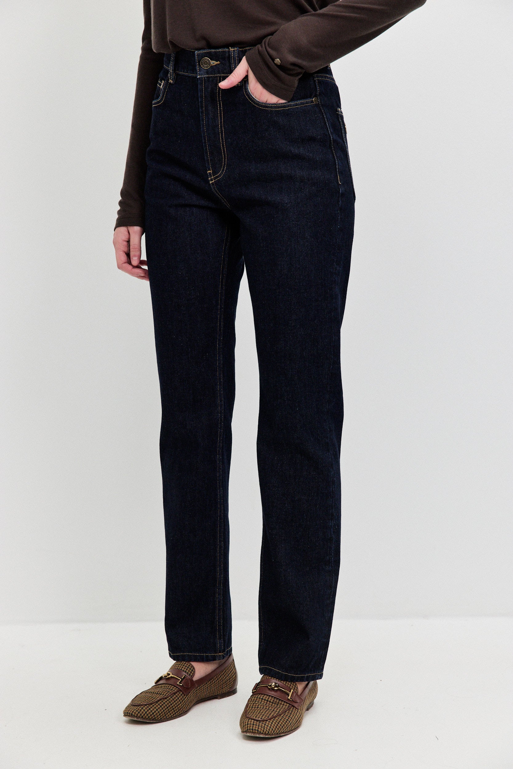NO. 100 HIGH WAISTED STRAIGHT JEANS