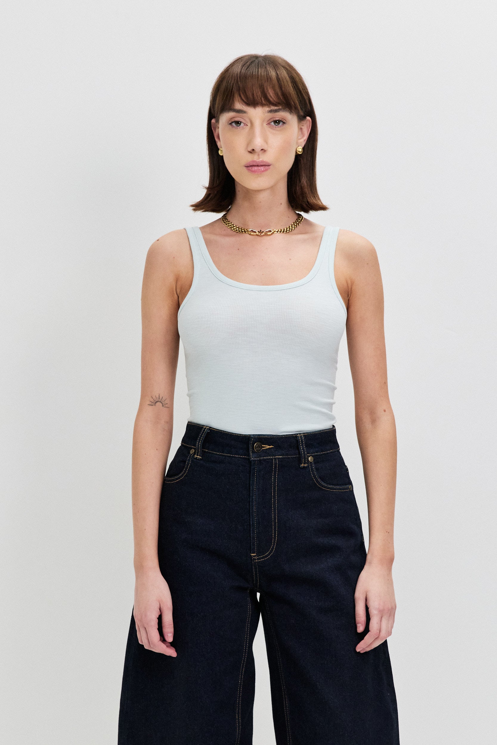COTTON VISCOSE TANK TOP