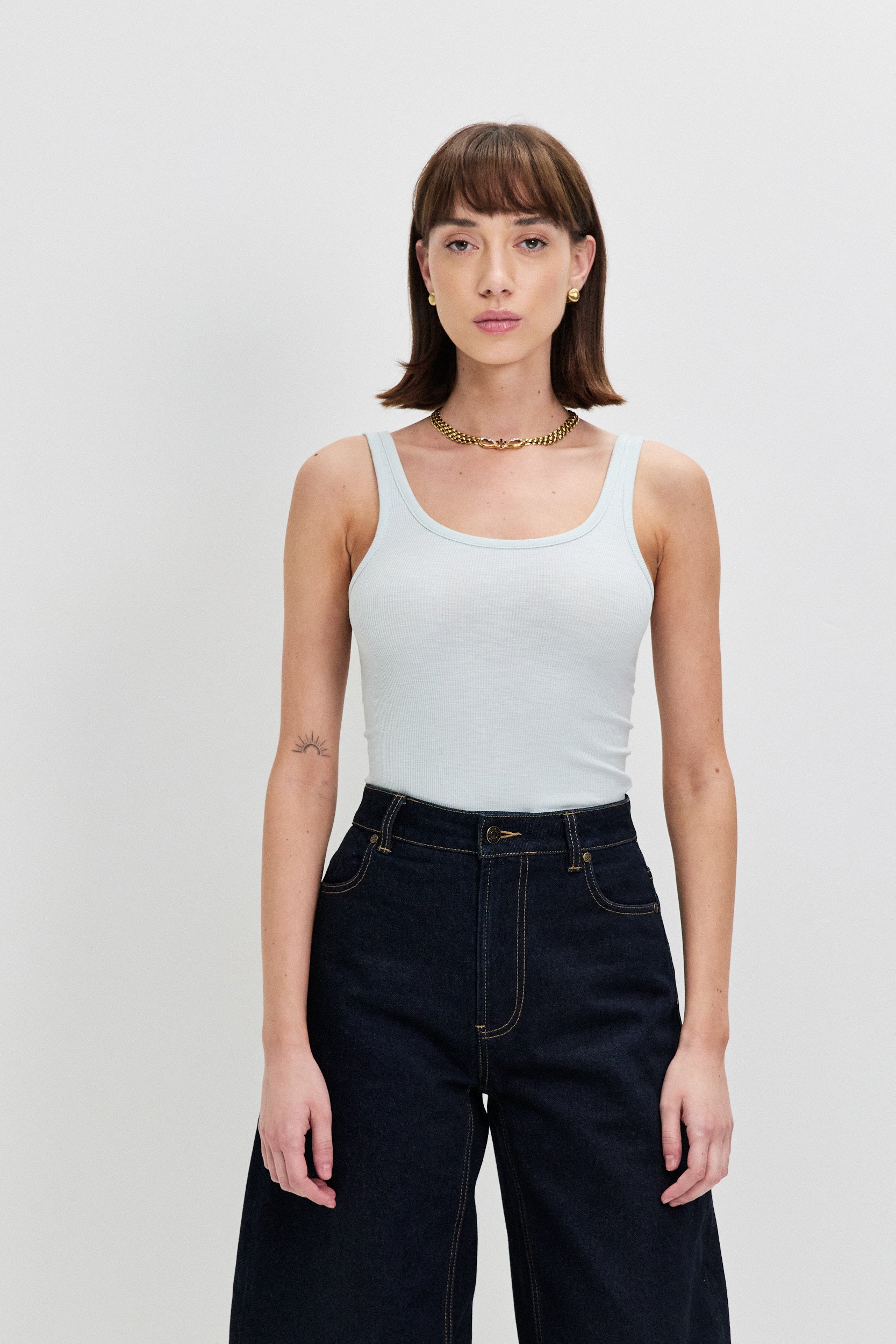 COTTON VISCOSE TANK TOP
