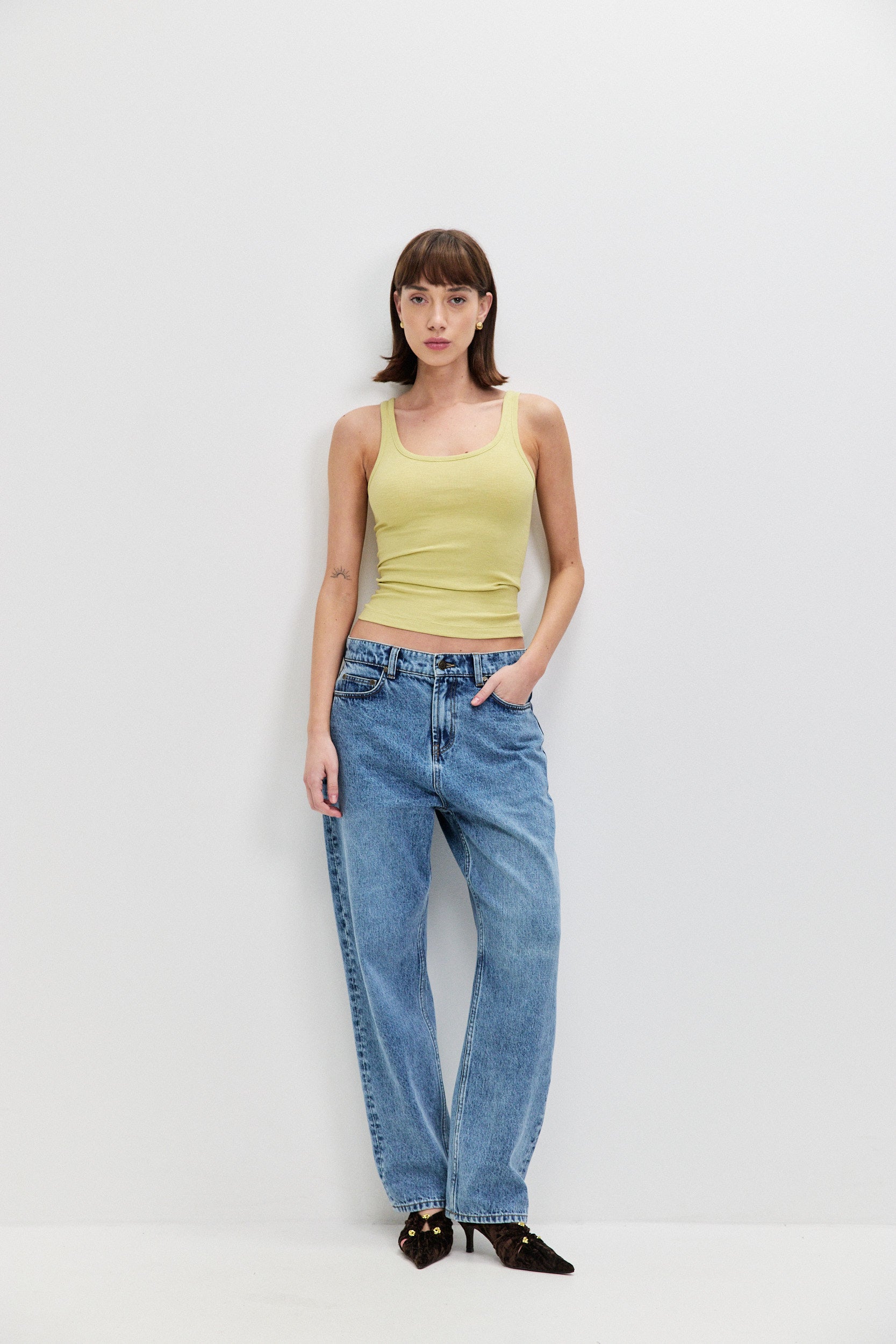 COTTON VISCOSE TANK TOP
