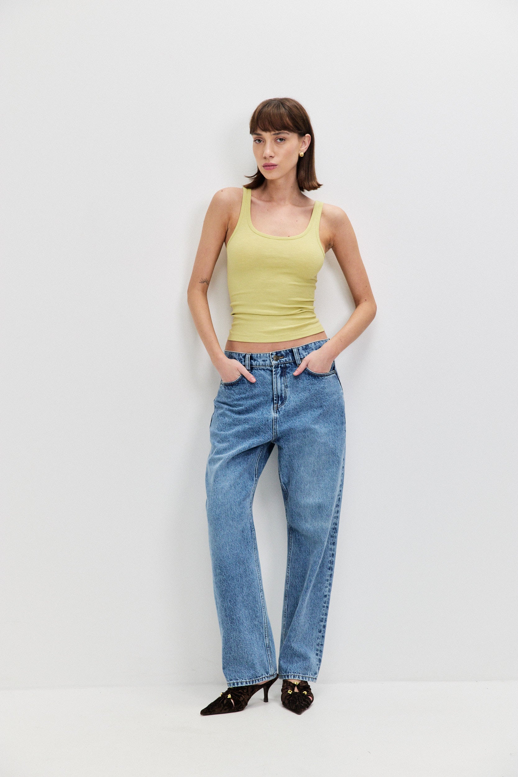 COTTON VISCOSE TANK TOP