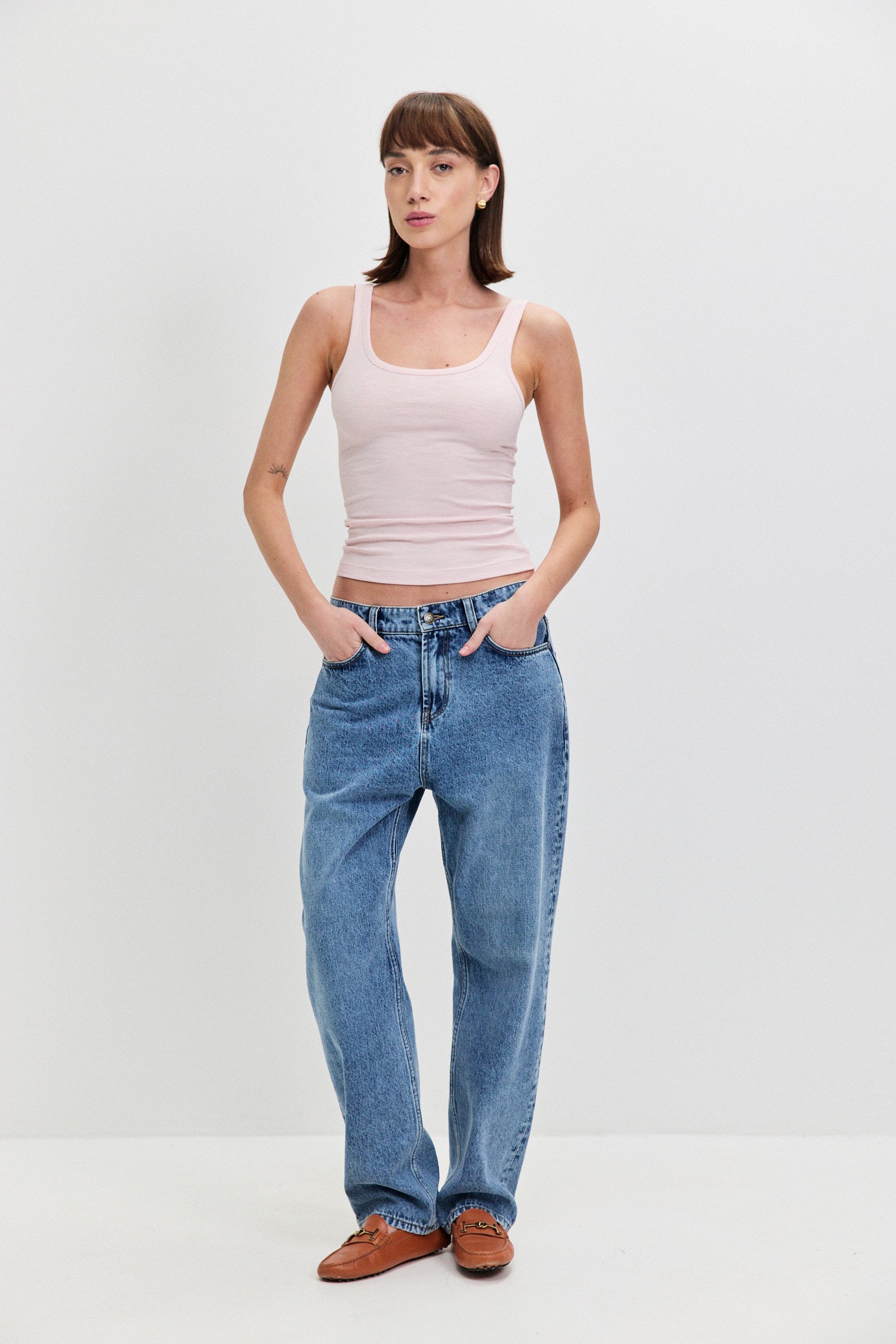 COTTON VISCOSE TANK TOP