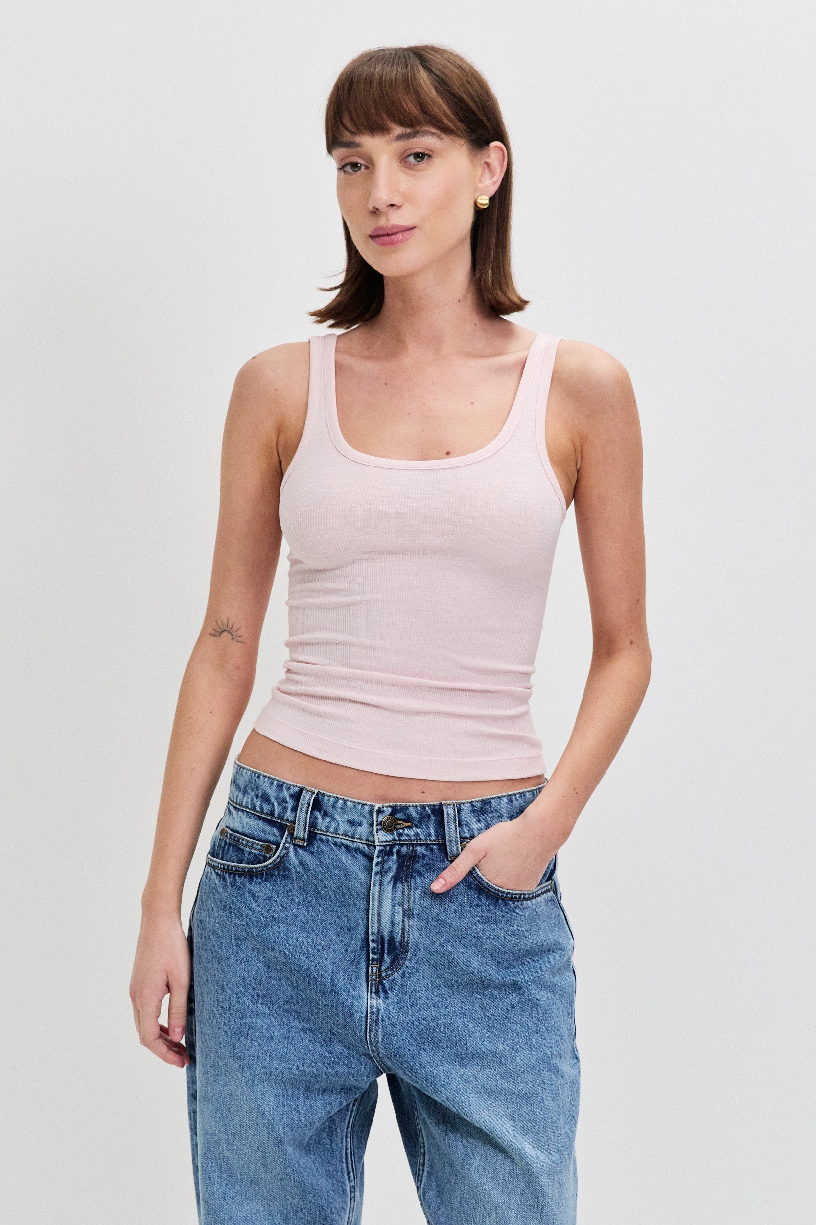 COTTON VISCOSE TANK TOP