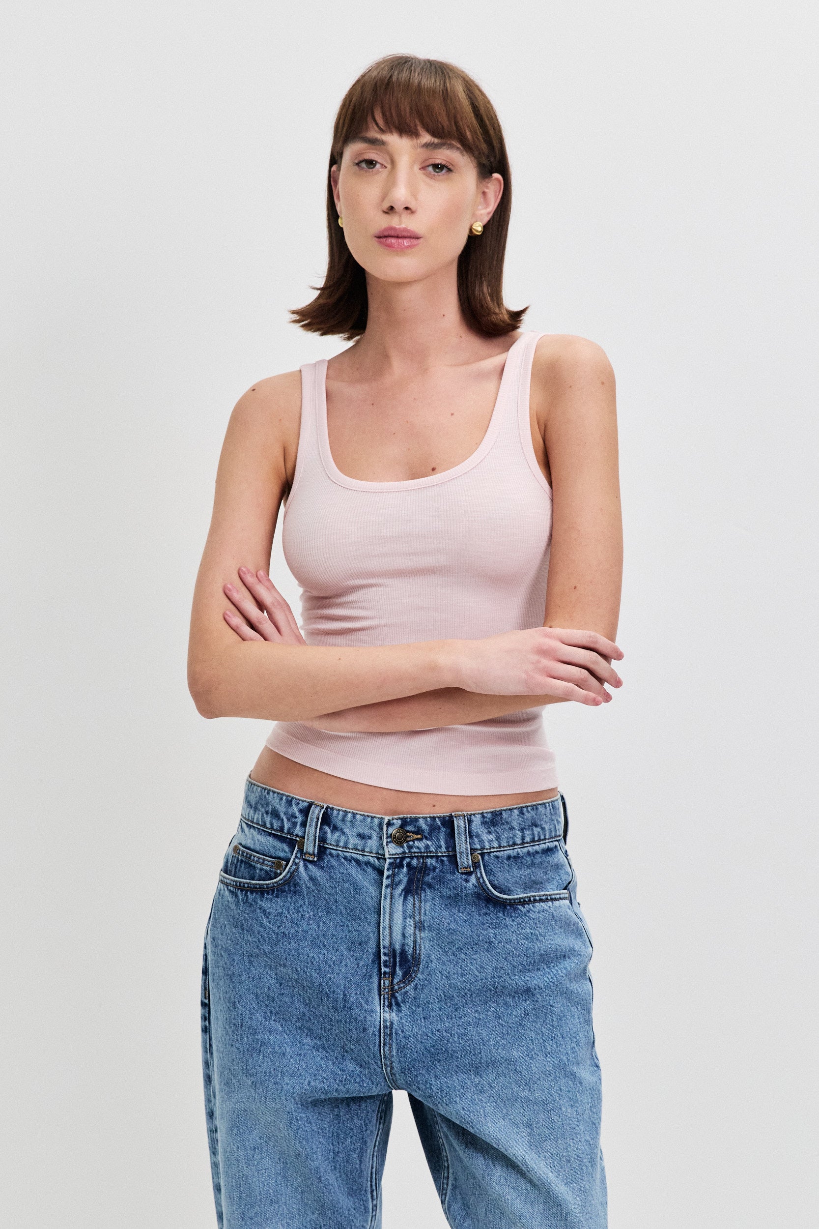 COTTON VISCOSE TANK TOP