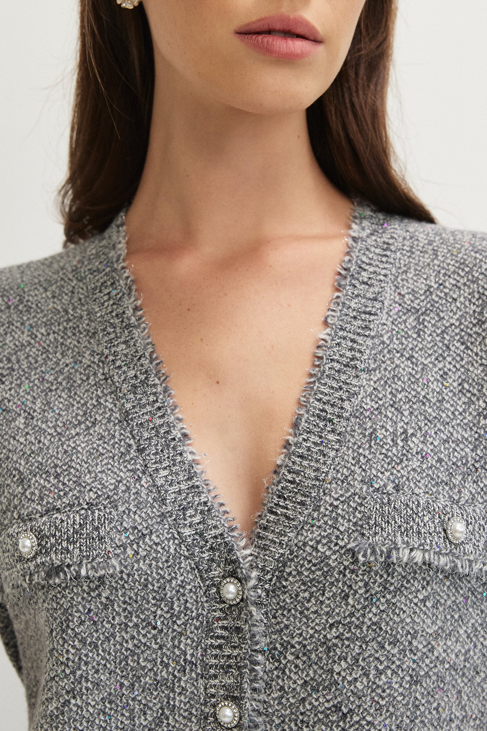 MELANGE WITH SEQUINS VEST