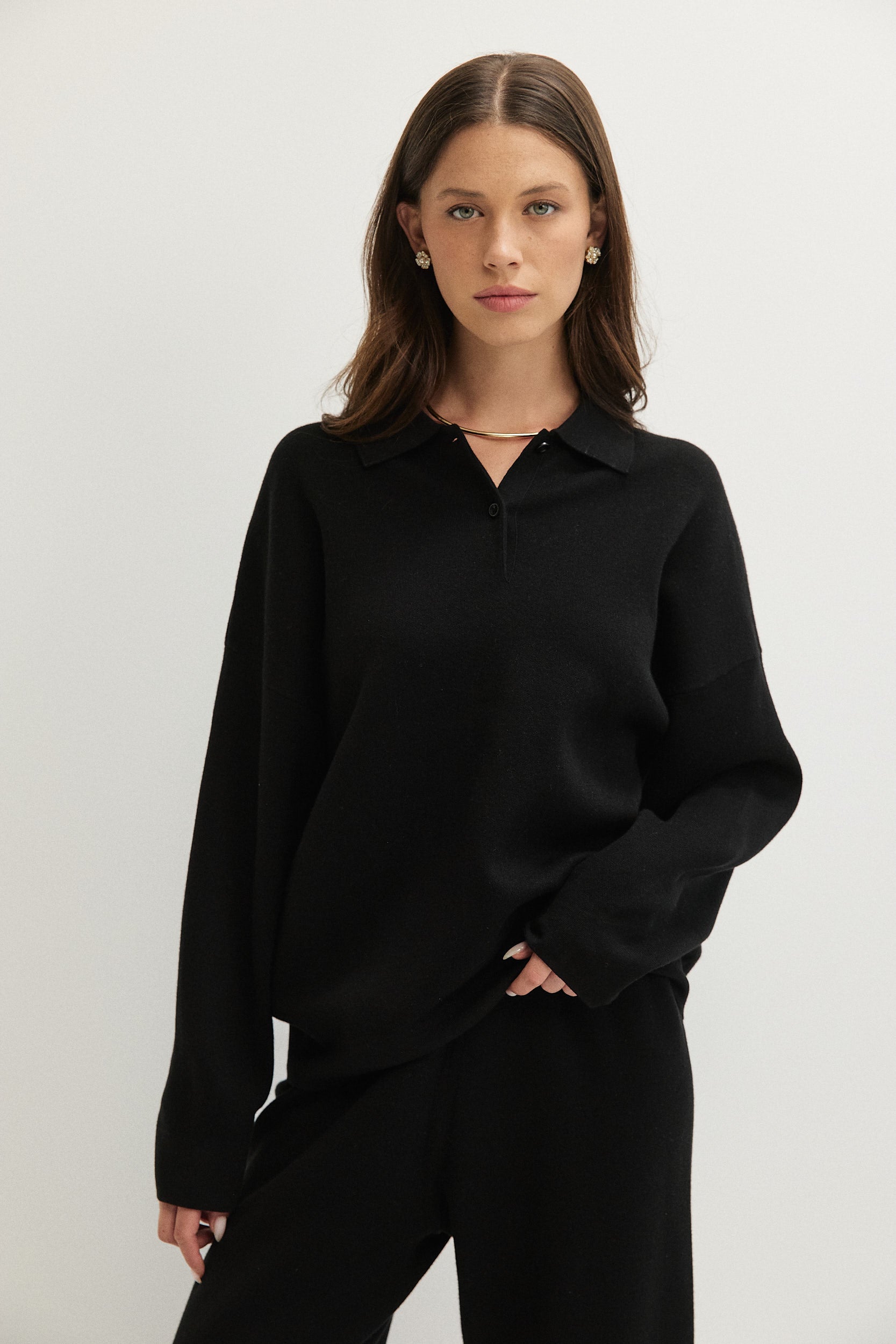 OVERSIZED KNITTED POLO