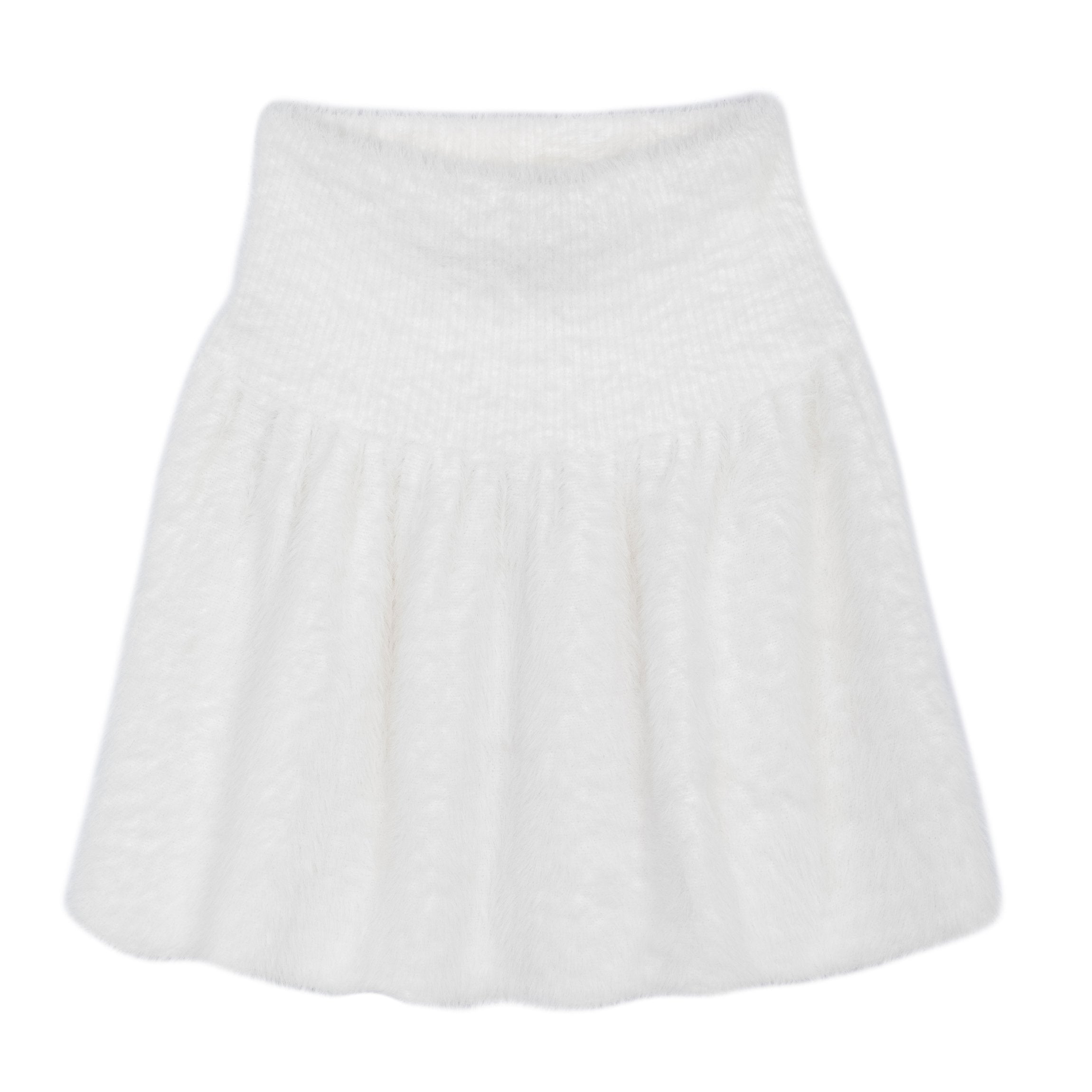 mini fluffy skirt white