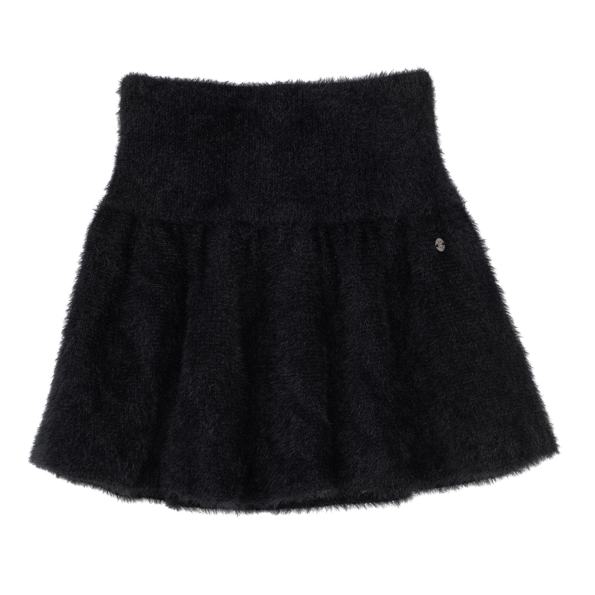 mini fluffy skirt black