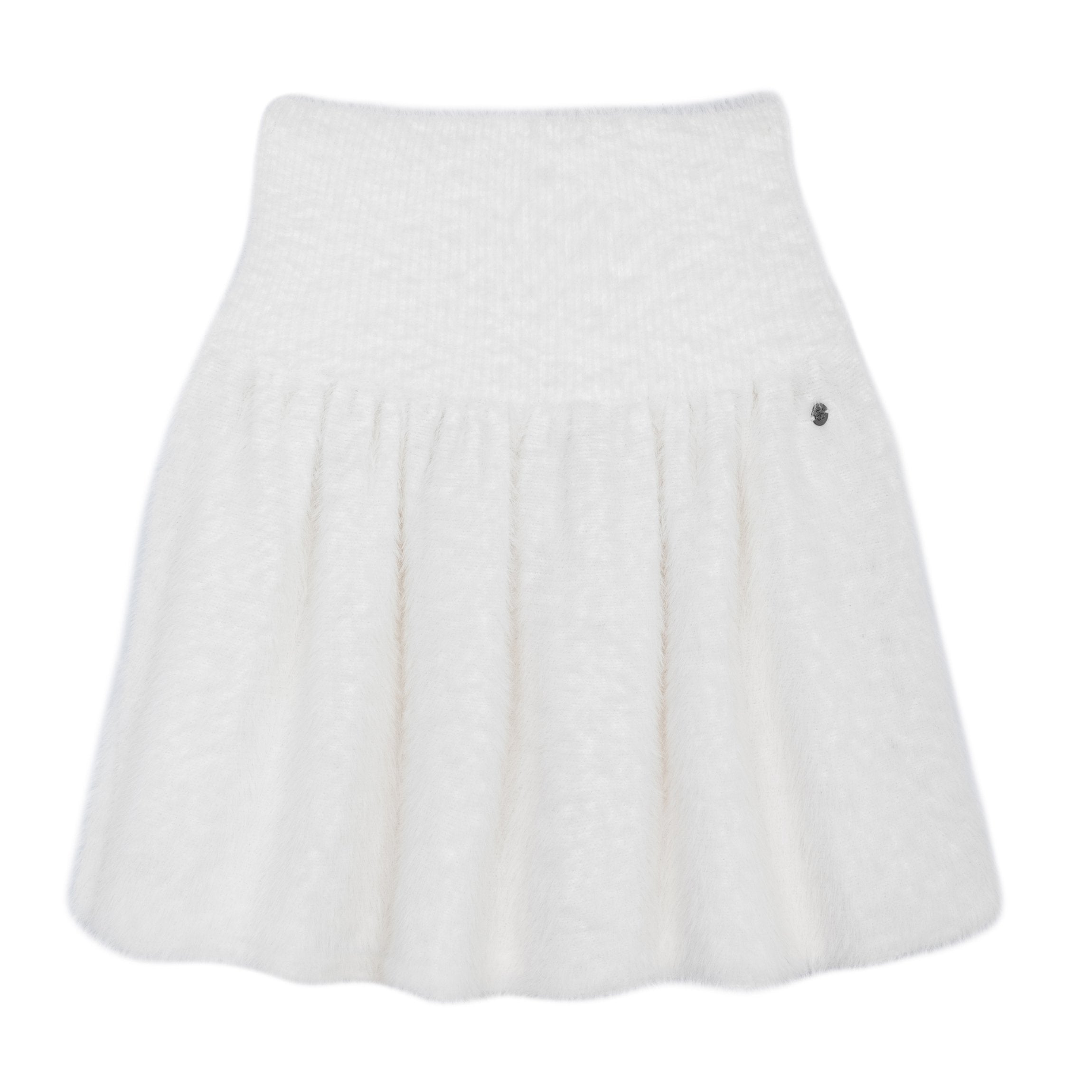 mini fluffy skirt white